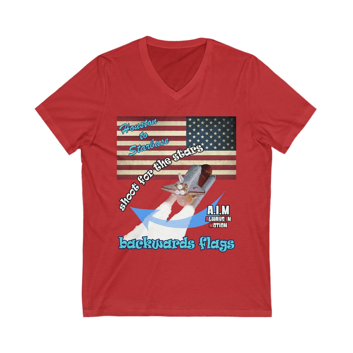 shoot for the stars - Unisex Jersey Short Sleeve V-Neck Tee