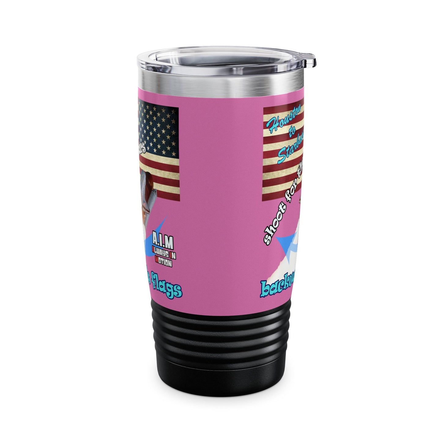 shoot for the stars - Ringneck Tumbler, 20oz (light pink)