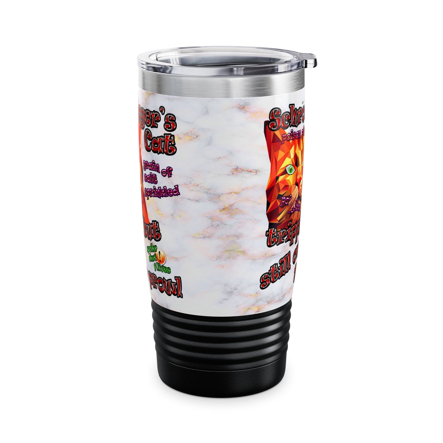 schrodinger's cat - Ringneck Tumbler, 20oz (white marble)