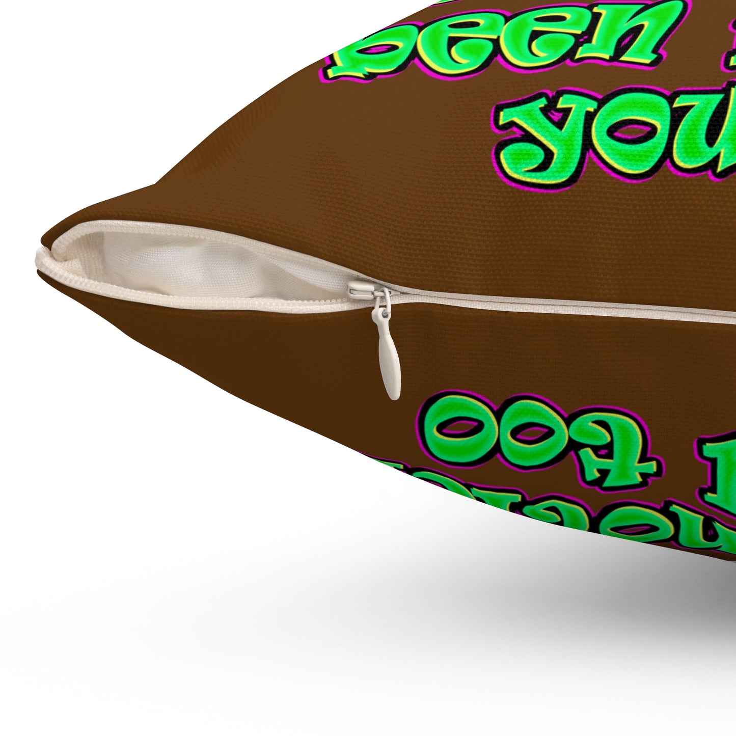 noticed you noticing - Spun Polyester Square Pillow - (brown)