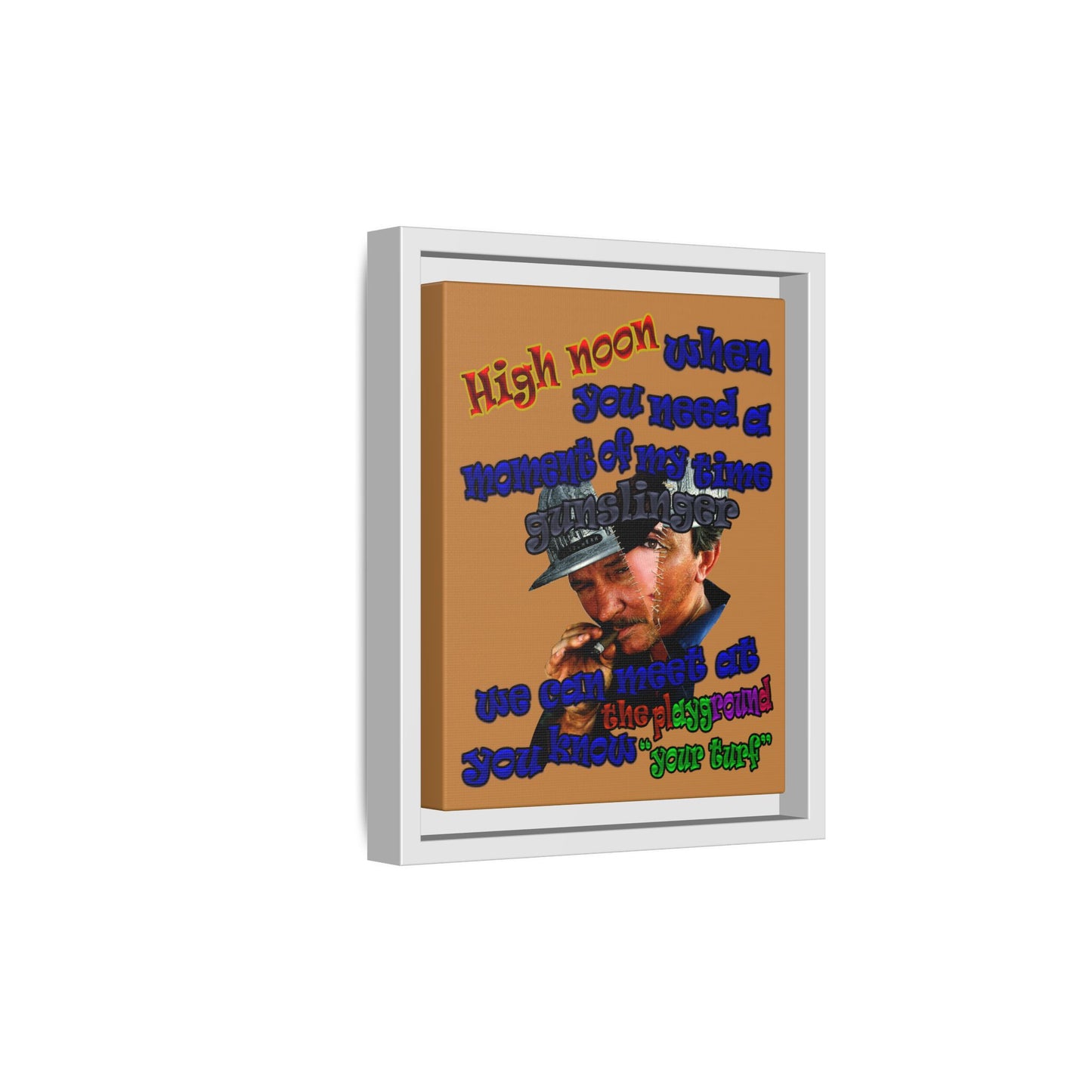high noon - framed canvas art (light brown)