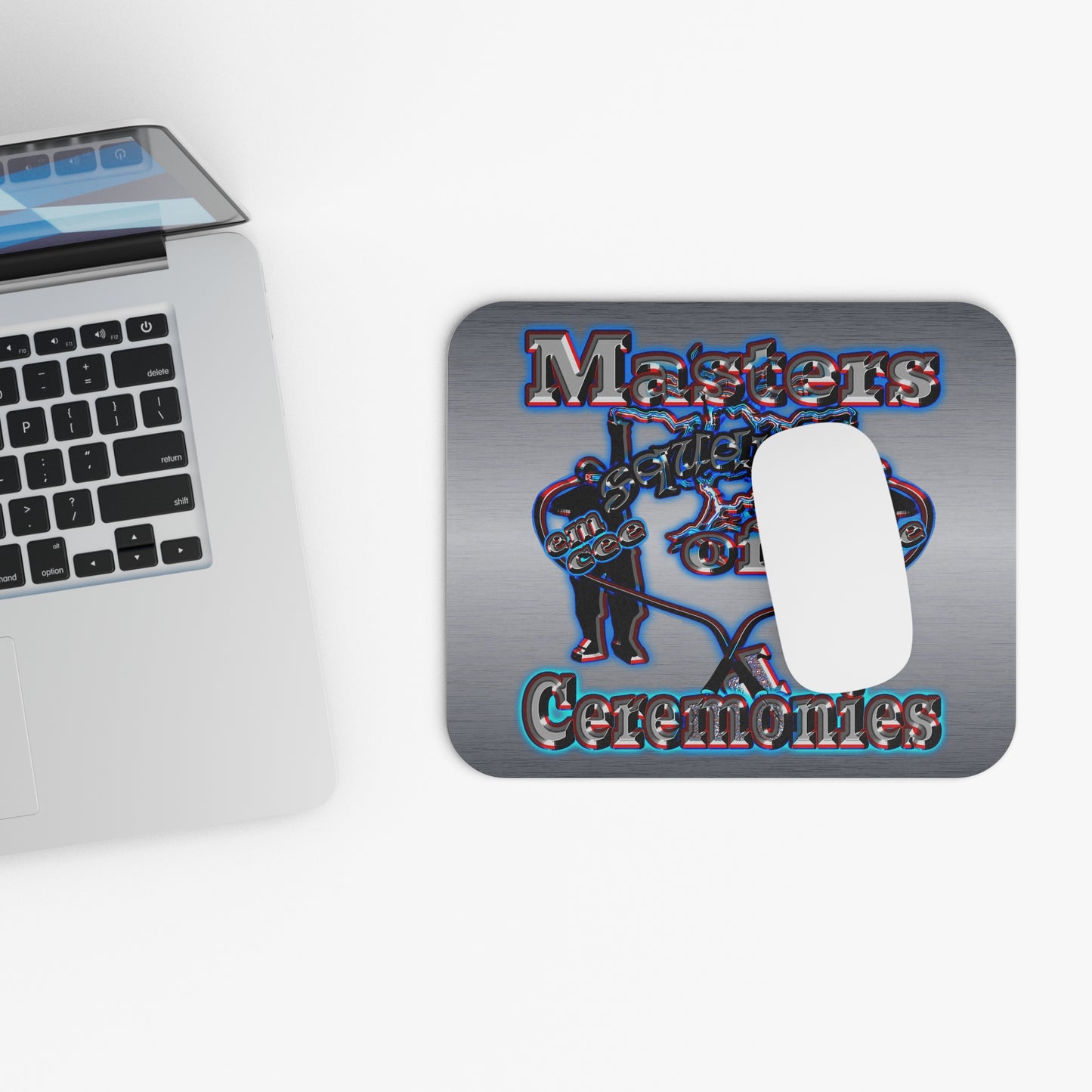 em cee squared - Mouse Pad (Rectangle) (brushed nickel)