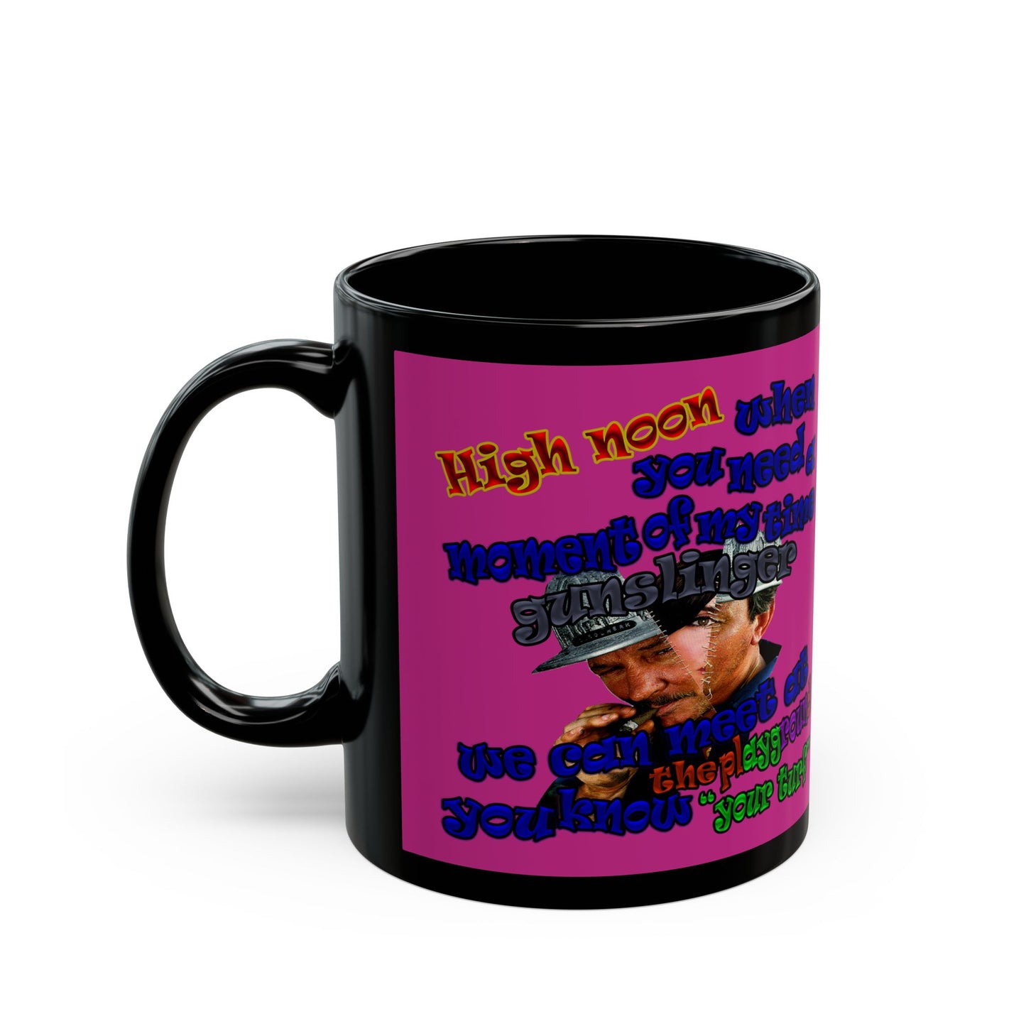 high noon - Black Mug (pink)