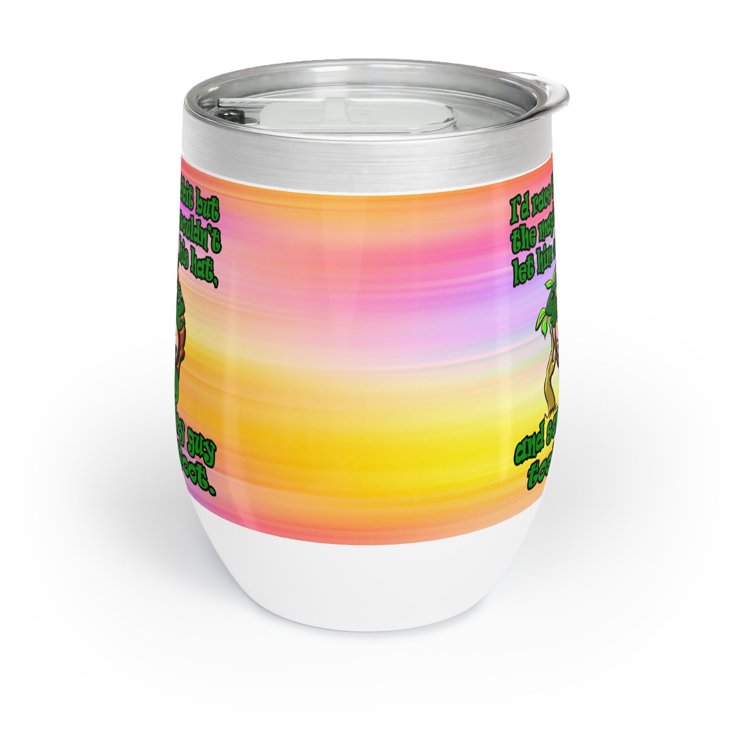 turtle race - Chill Wine Tumbler (color blur)