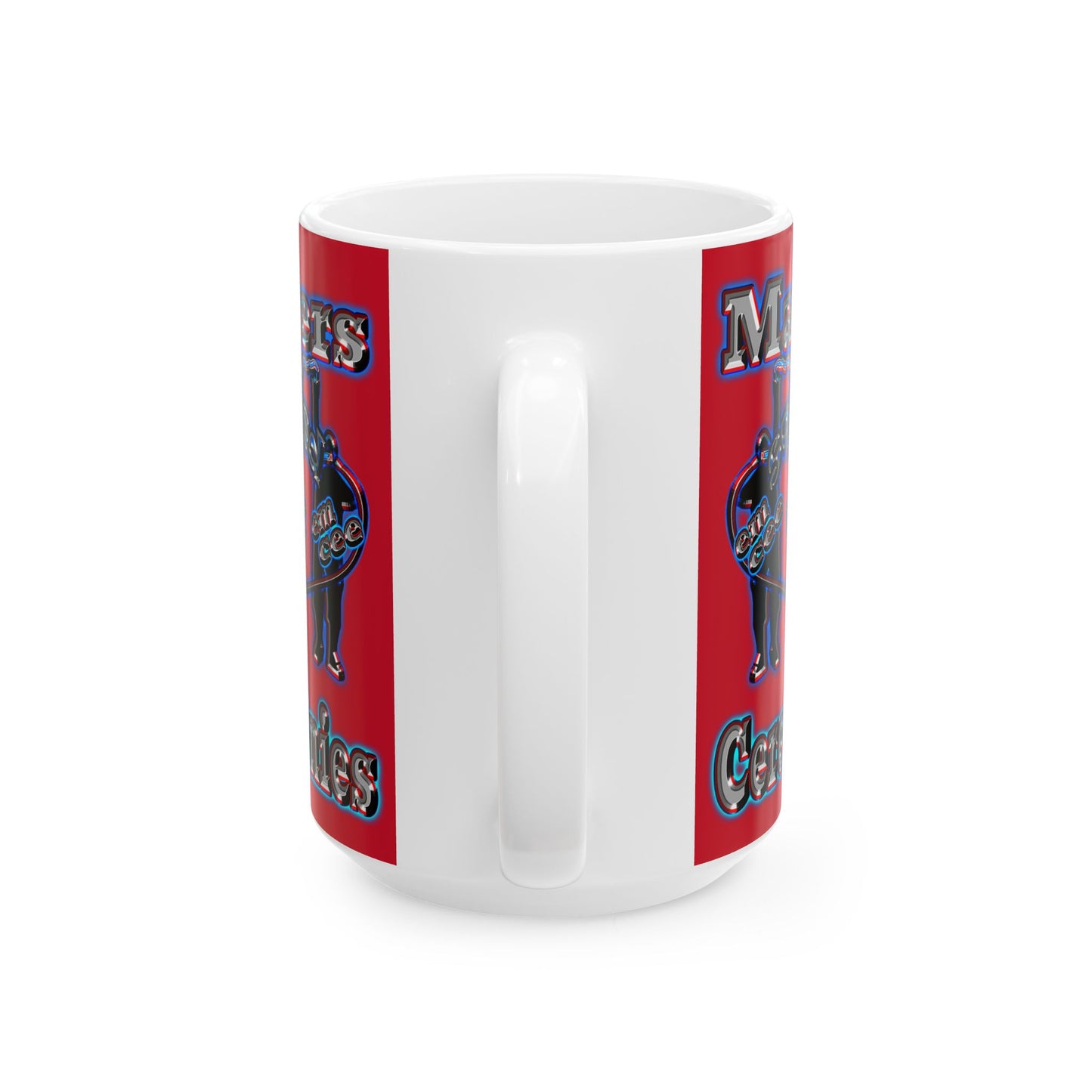 em cee squared - White Mug (dark red)