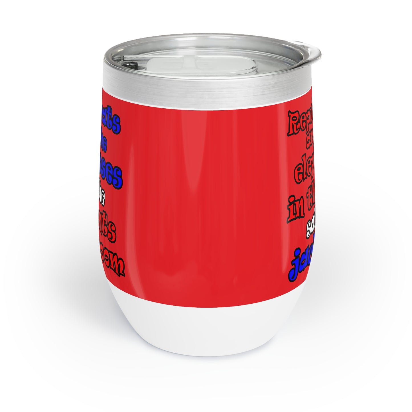 donkeys and elephants - Chill Wine Tumbler (red)