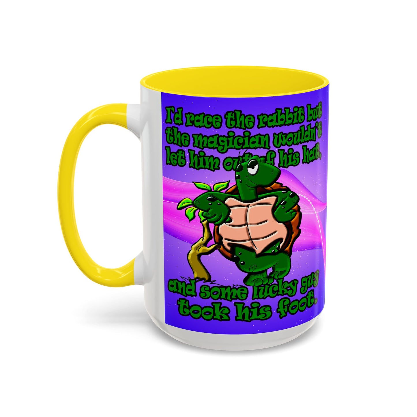 turtle race - Accent Mug (purple-pink wave)