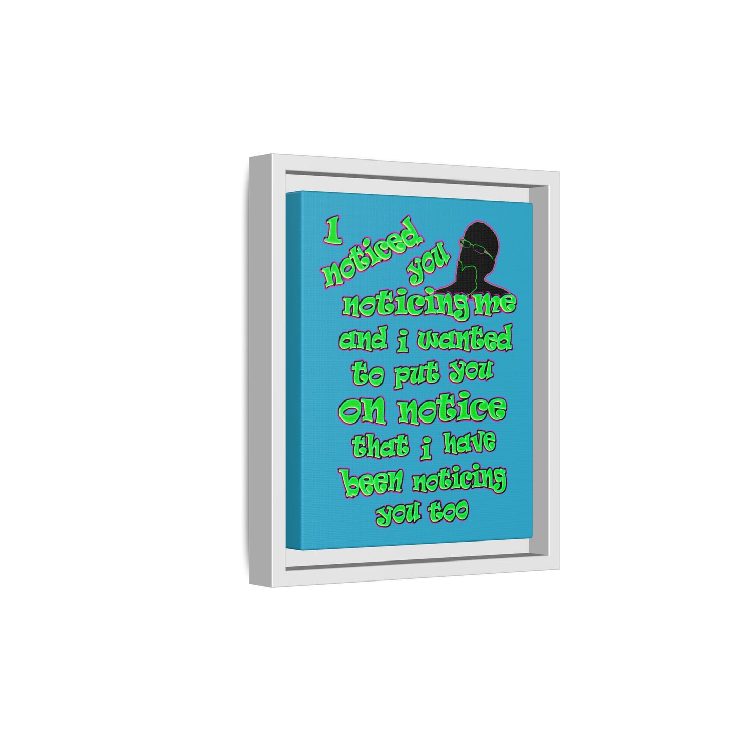 noticed you noticing - framed canvas art (turquoise)