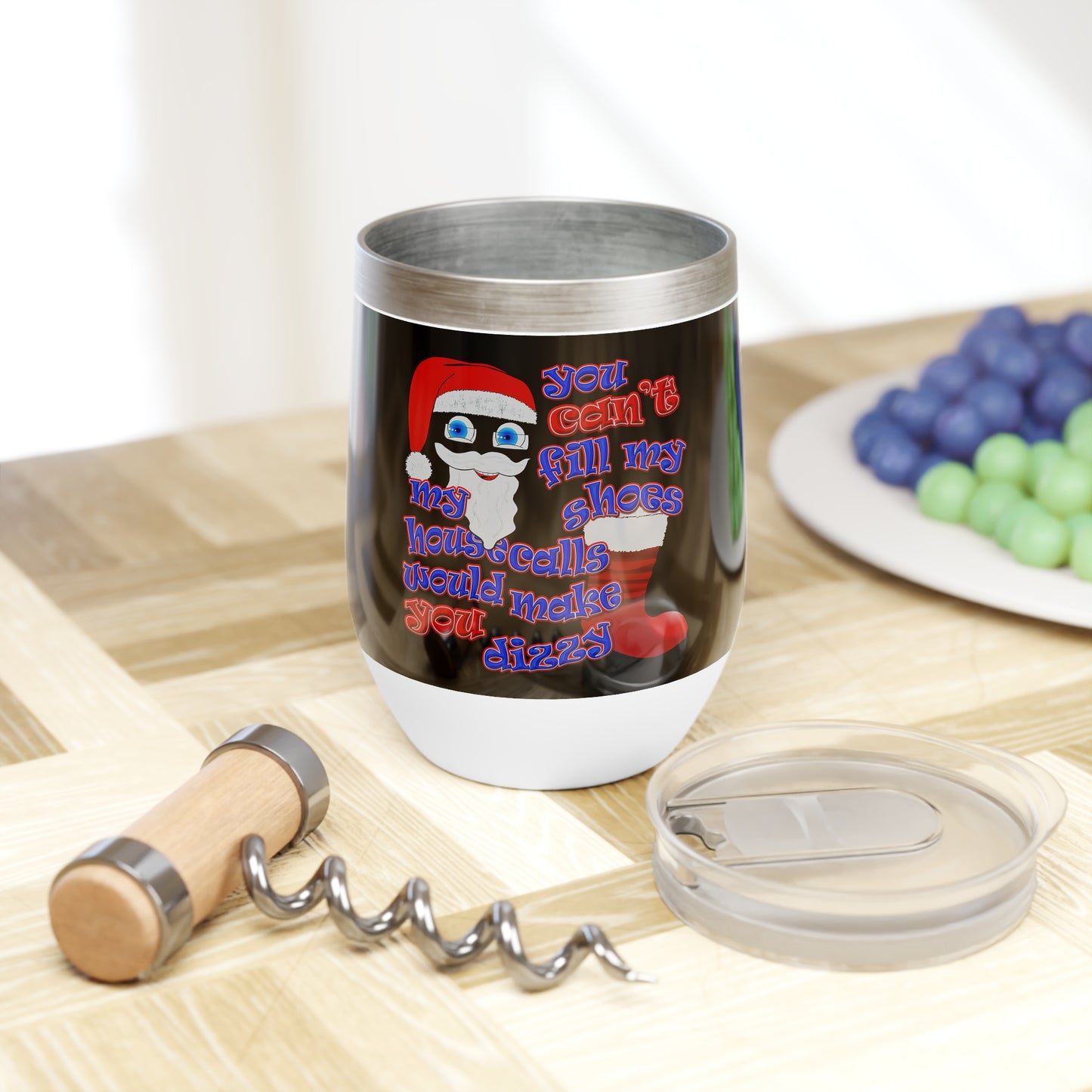 santa's shoes - Chill Wine Tumbler (black)