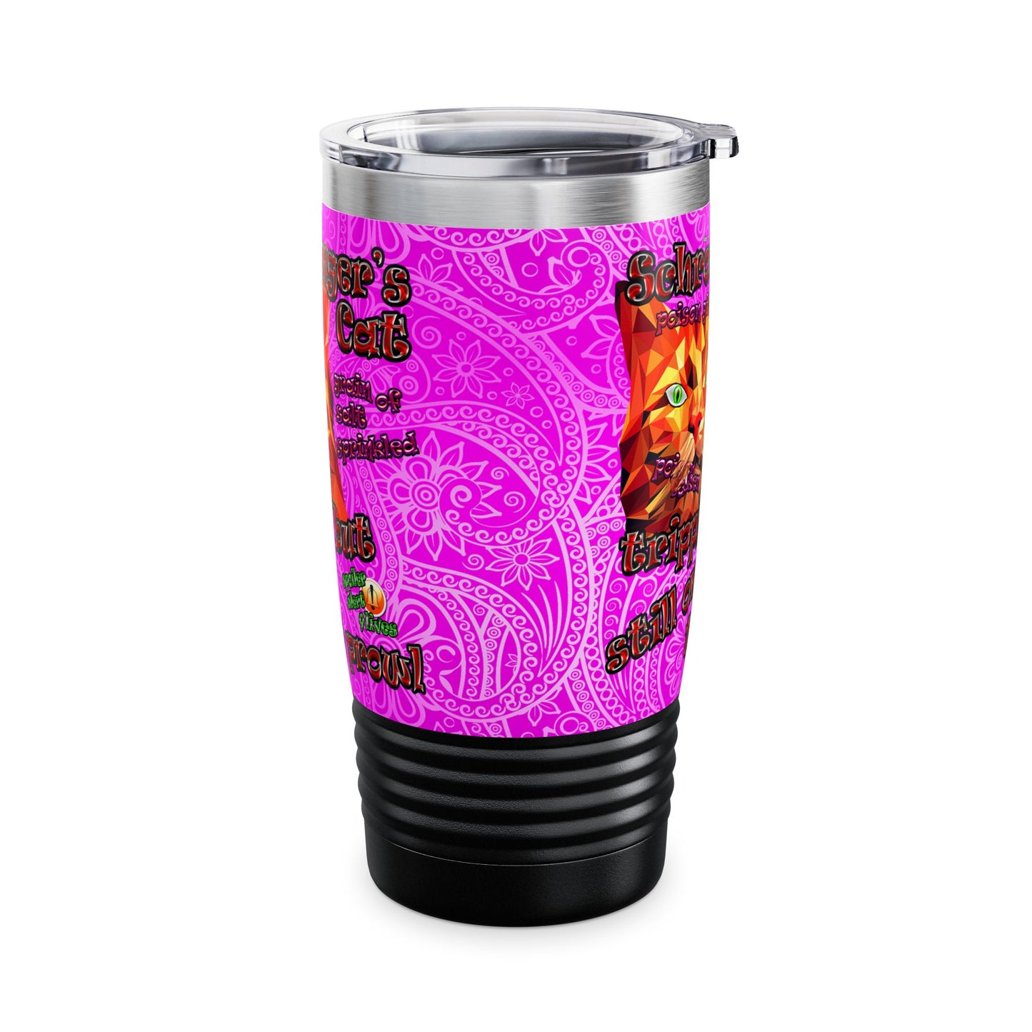 schrodinger's cat - Ringneck Tumbler, 20oz (pink swirl)