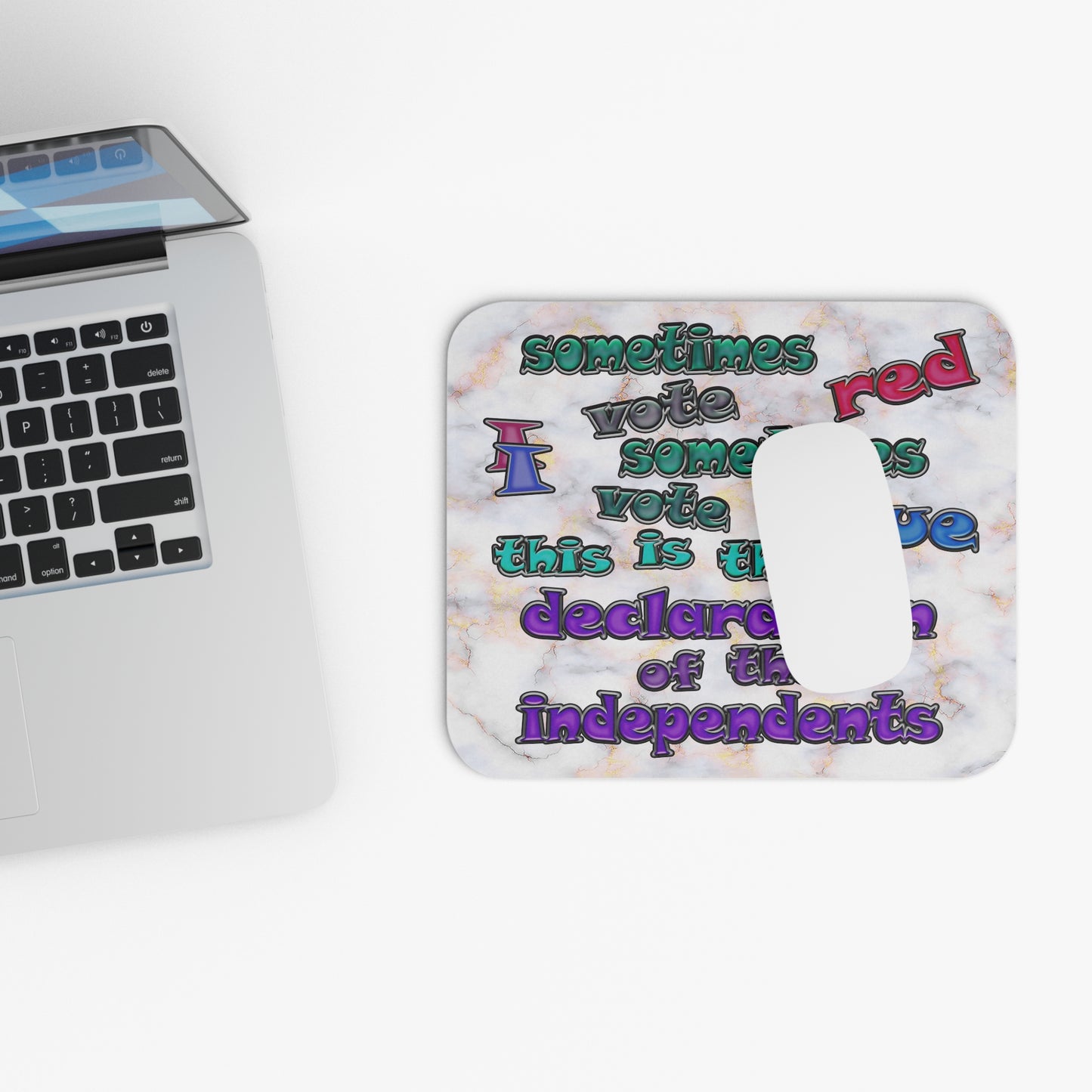 declaration of the independents - Mouse Pad (Rectangle) (white marble)