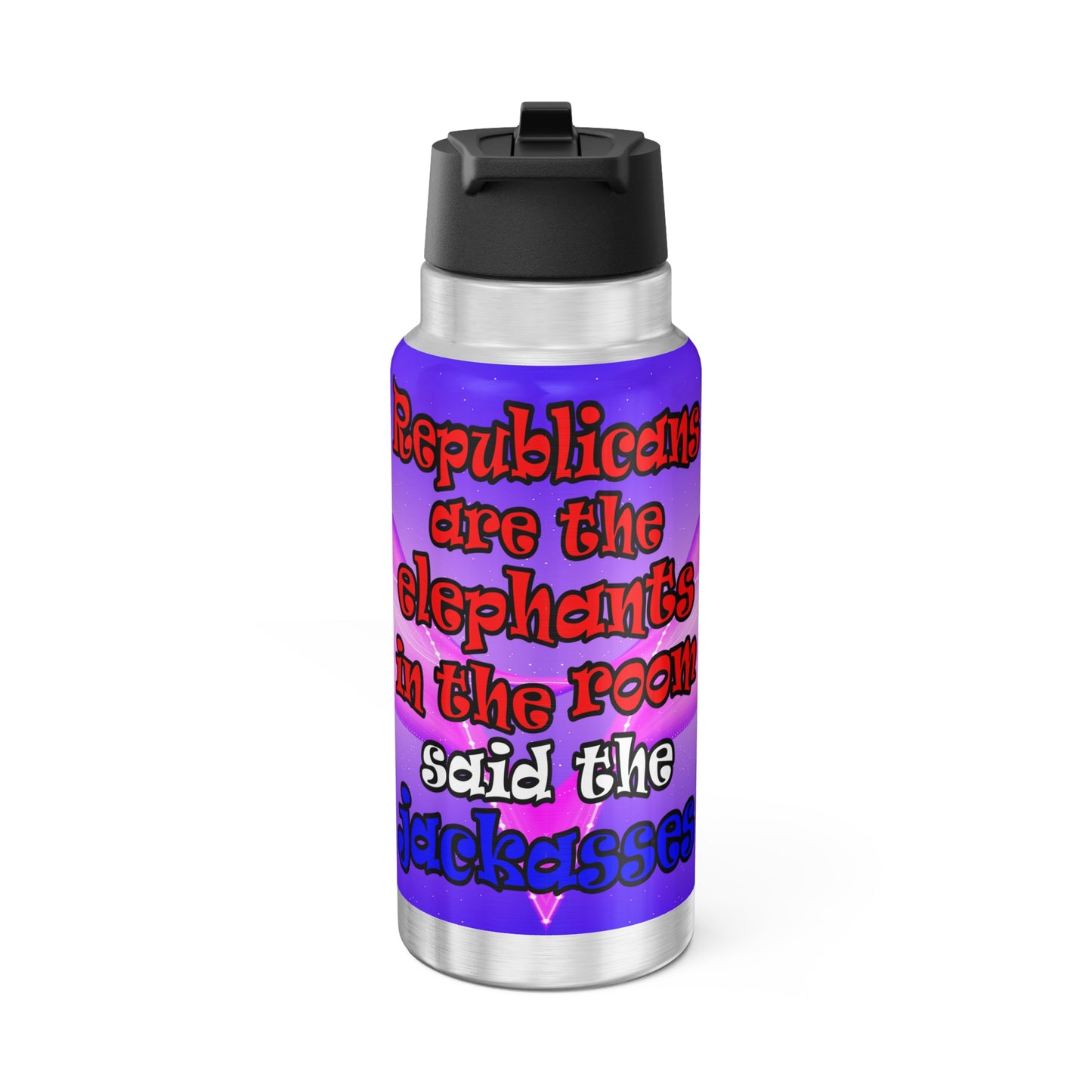 donkeys and elephants - Gator Tumbler, 32oz (purple-pink wave)