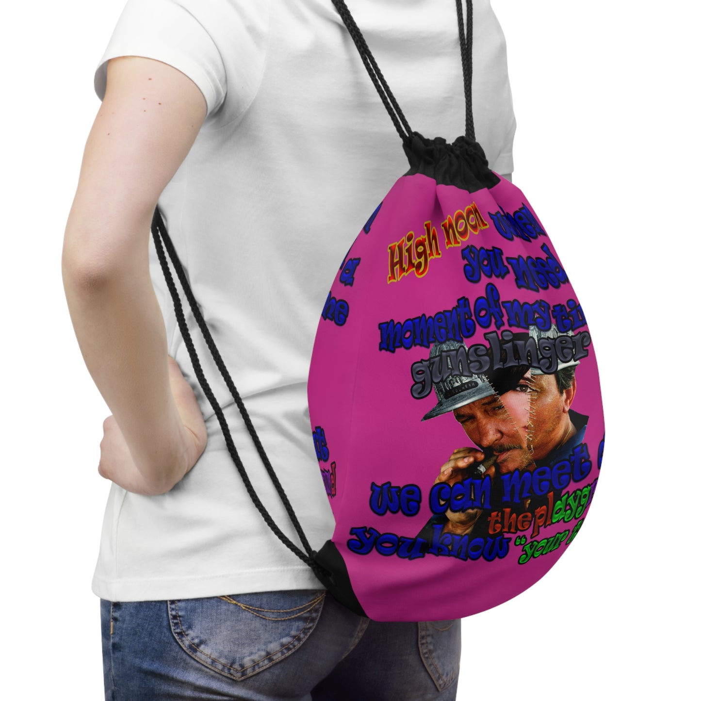 high noon - Drawstring Bag (pink)
