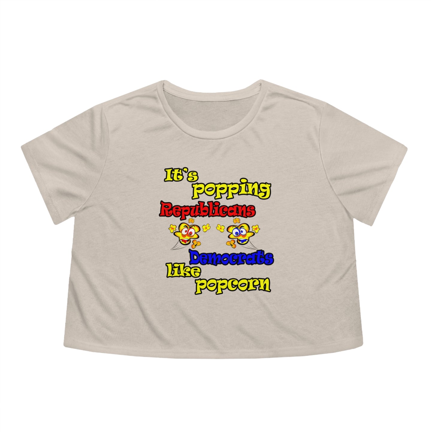 popping like popcorn - Women's Flowy Cropped Tee