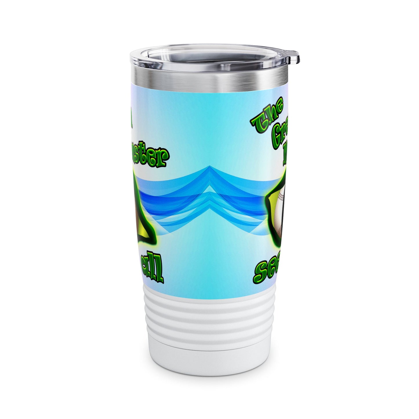 green monster - Ringneck Tumbler, 20oz (light blue-pink wave)