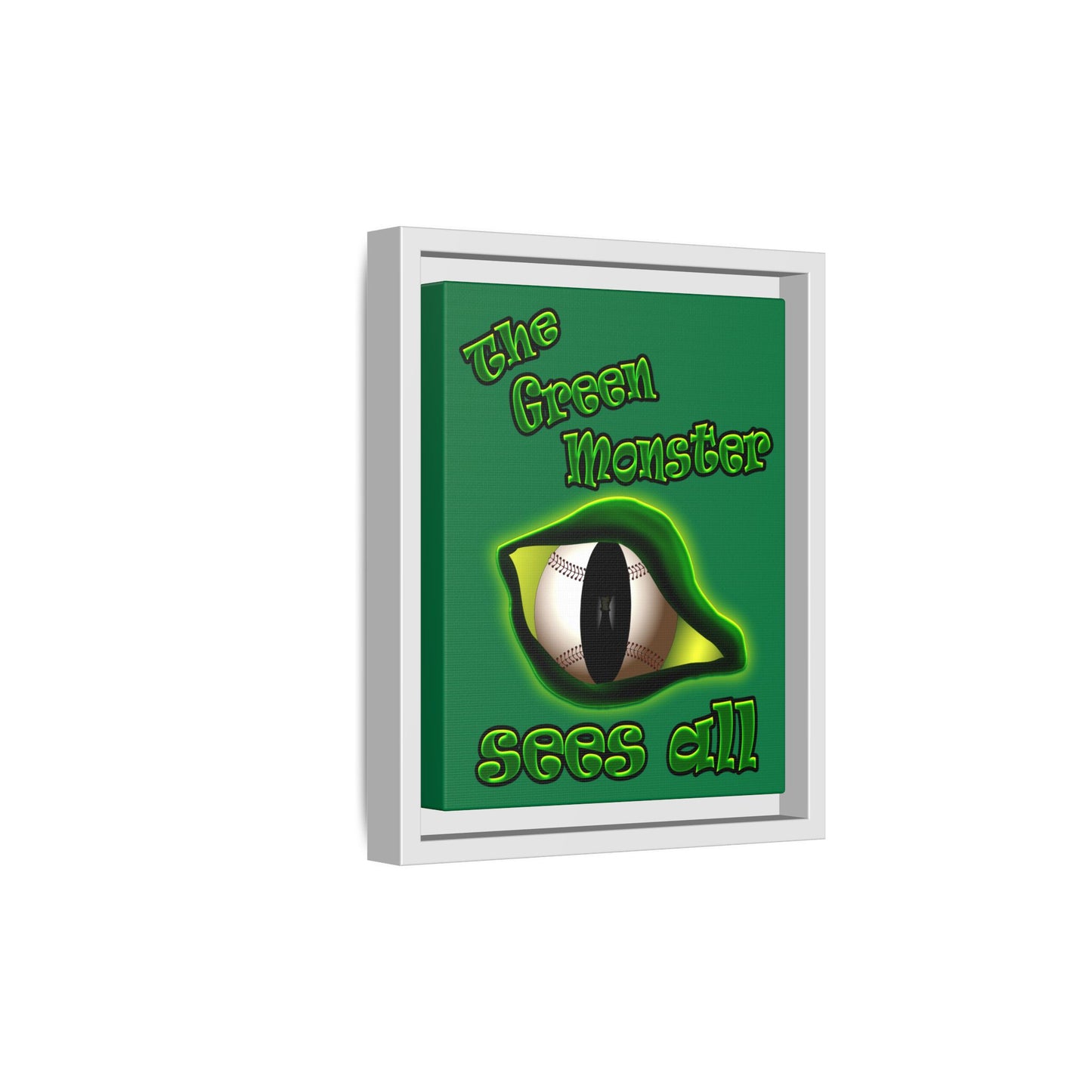 green monster - framed canvas art (dark green)