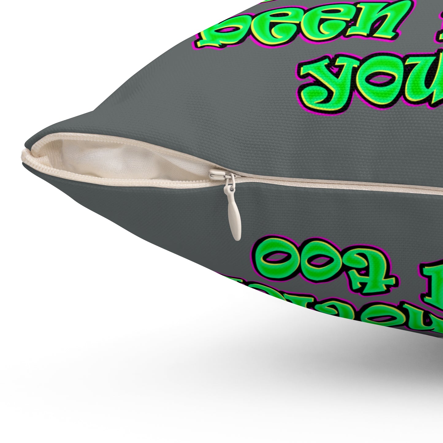 noticed you noticing - Spun Polyester Square Pillow - (dark grey)