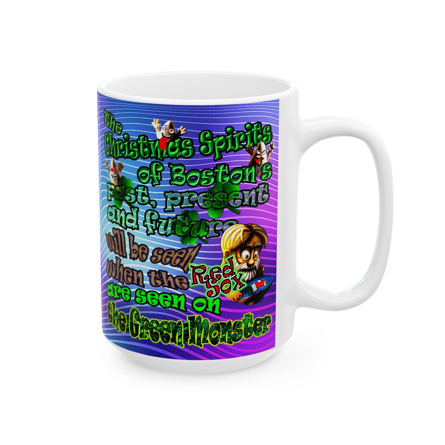 christmas spirits of boston - White Mug (purple wave)