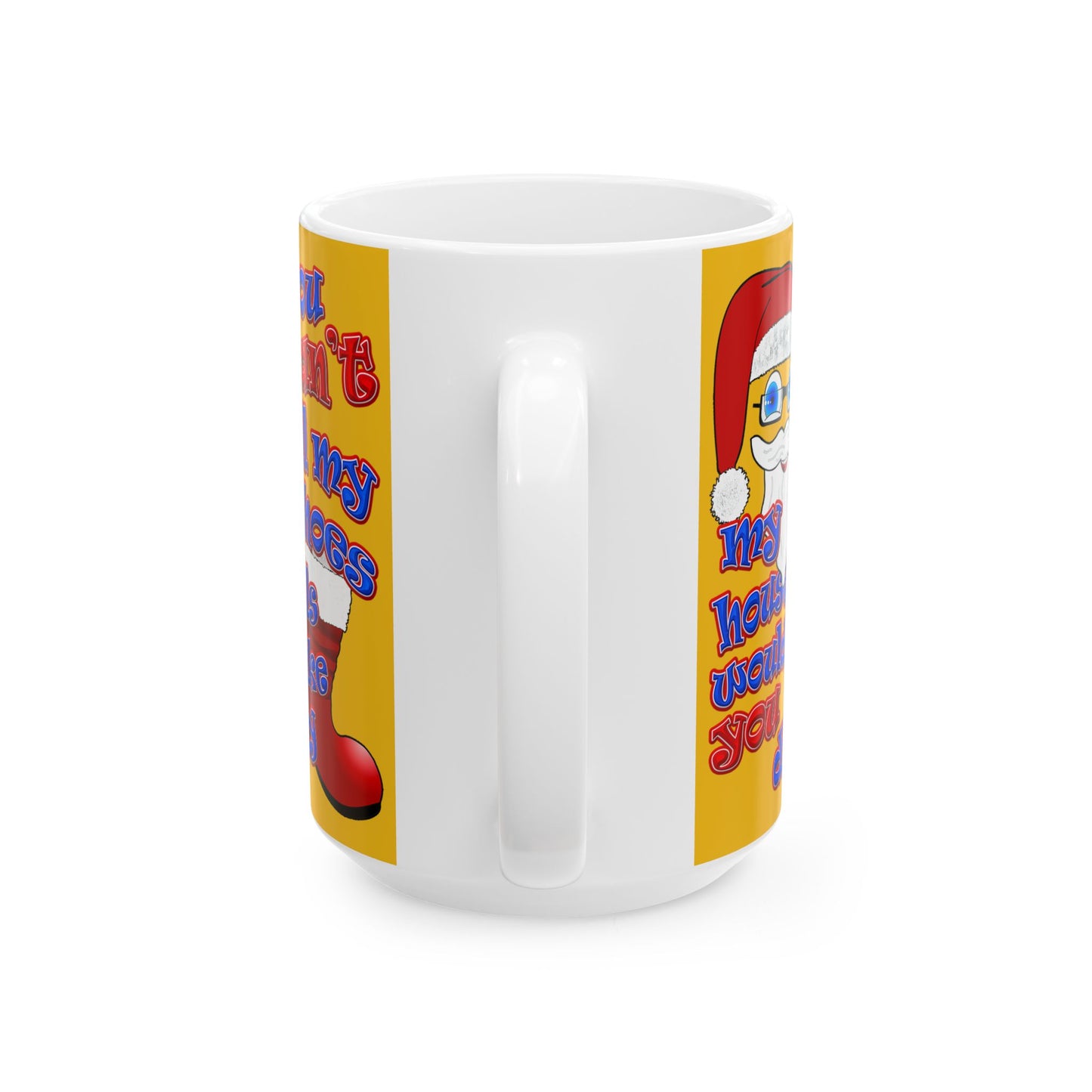 santa's shoes - White Mug (yellow)