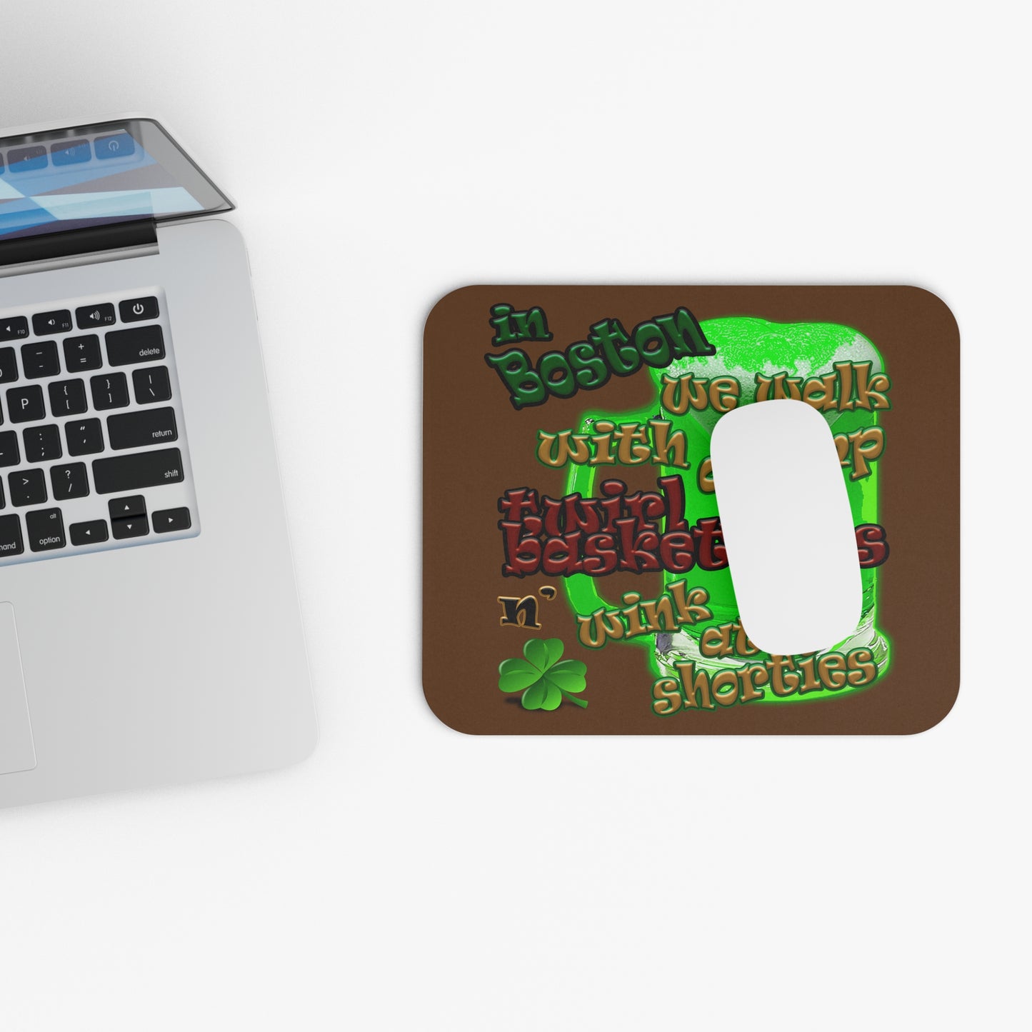 celtics logo - Mouse Pad (Rectangle) (brown)
