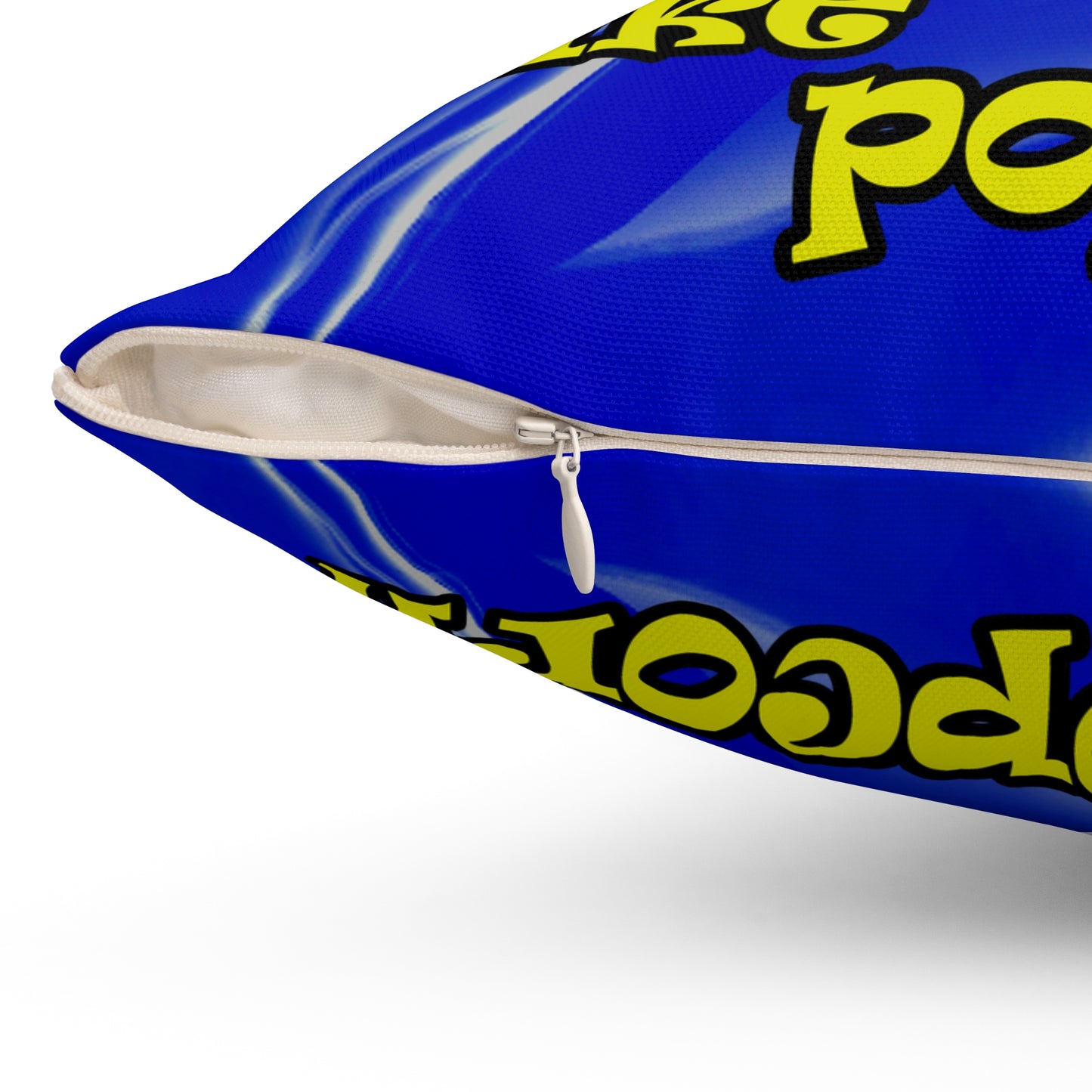 popping like popcorn - Spun Polyester Square Pillow - (blue-white wave)