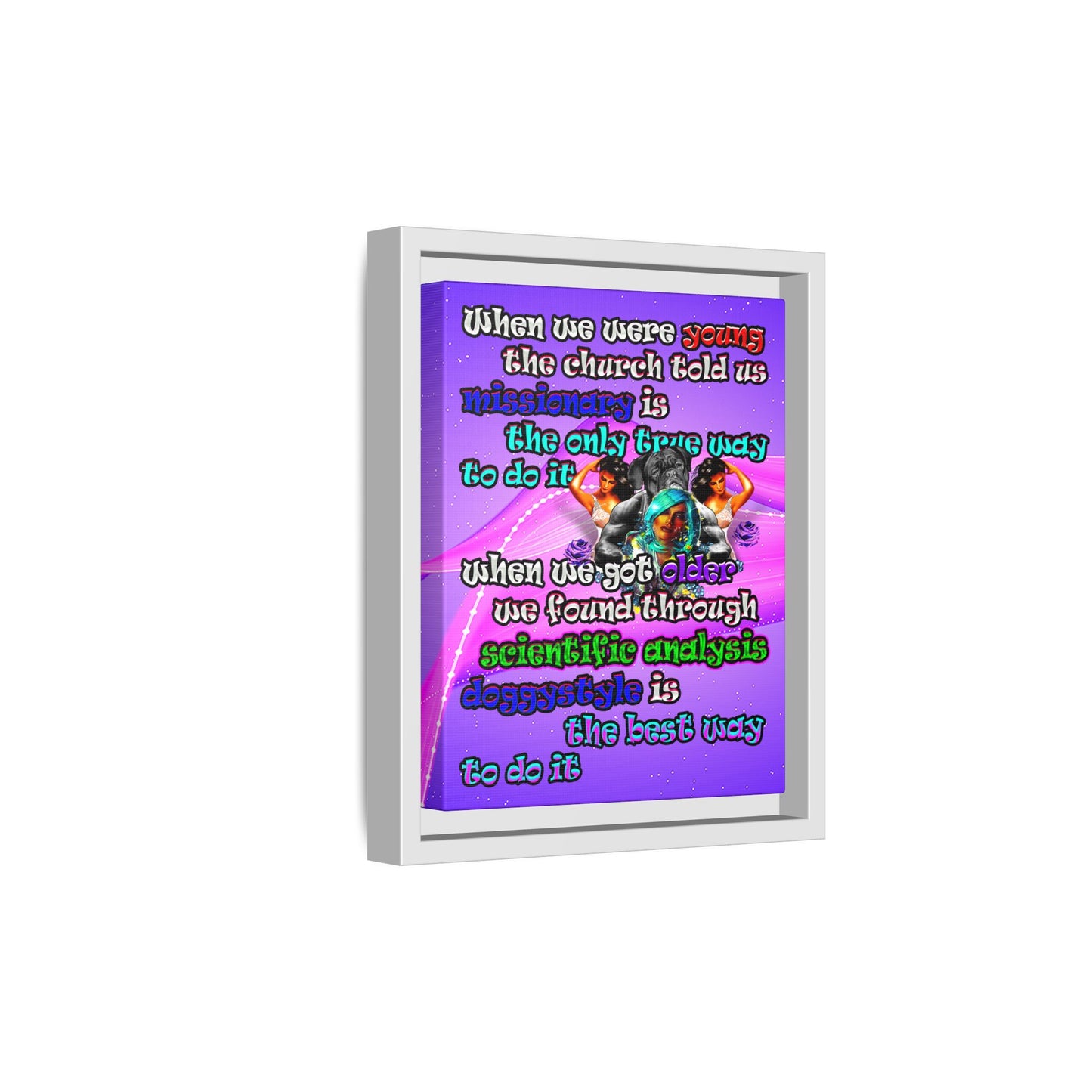 doggystyle - framed canvas art (purple-pink wave)