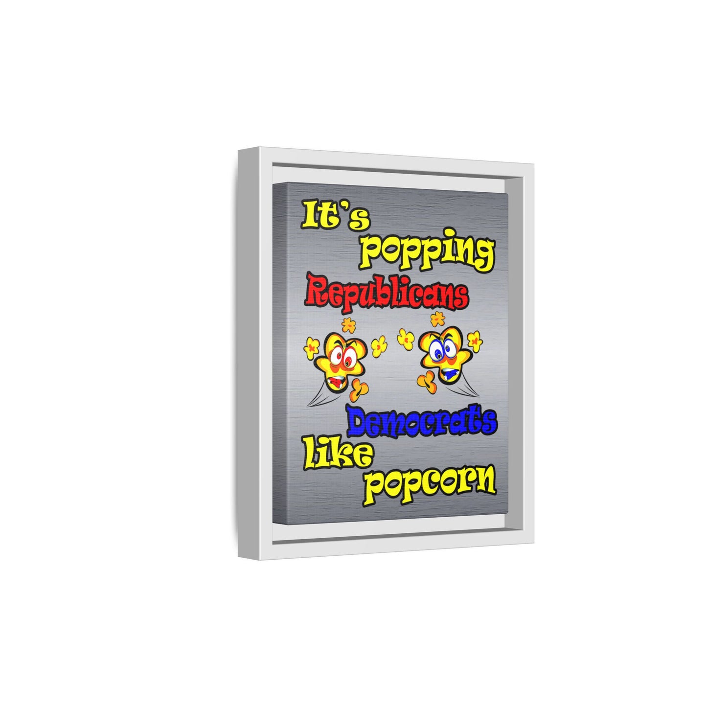 popping like popcorn - framed canvas art (brushed nickel)