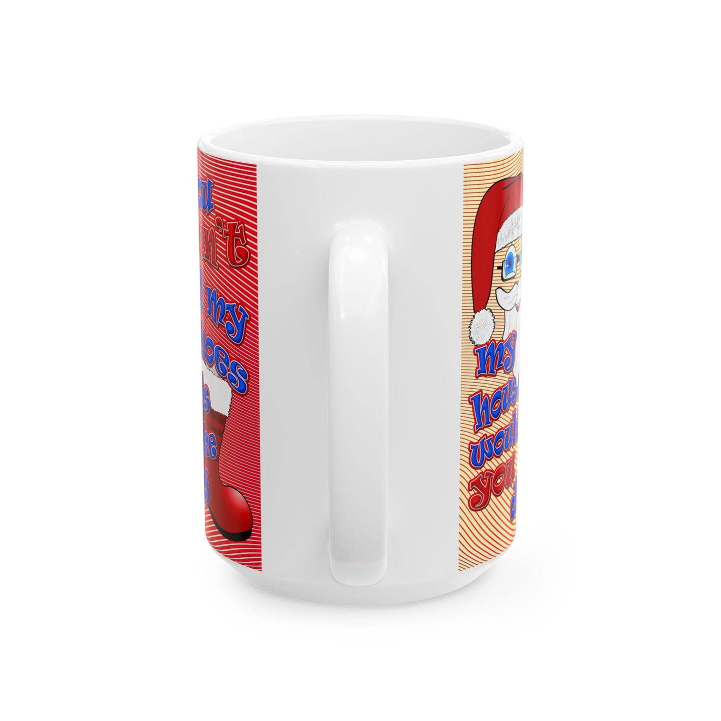santa's shoes - White Mug (yellow-orange wave)