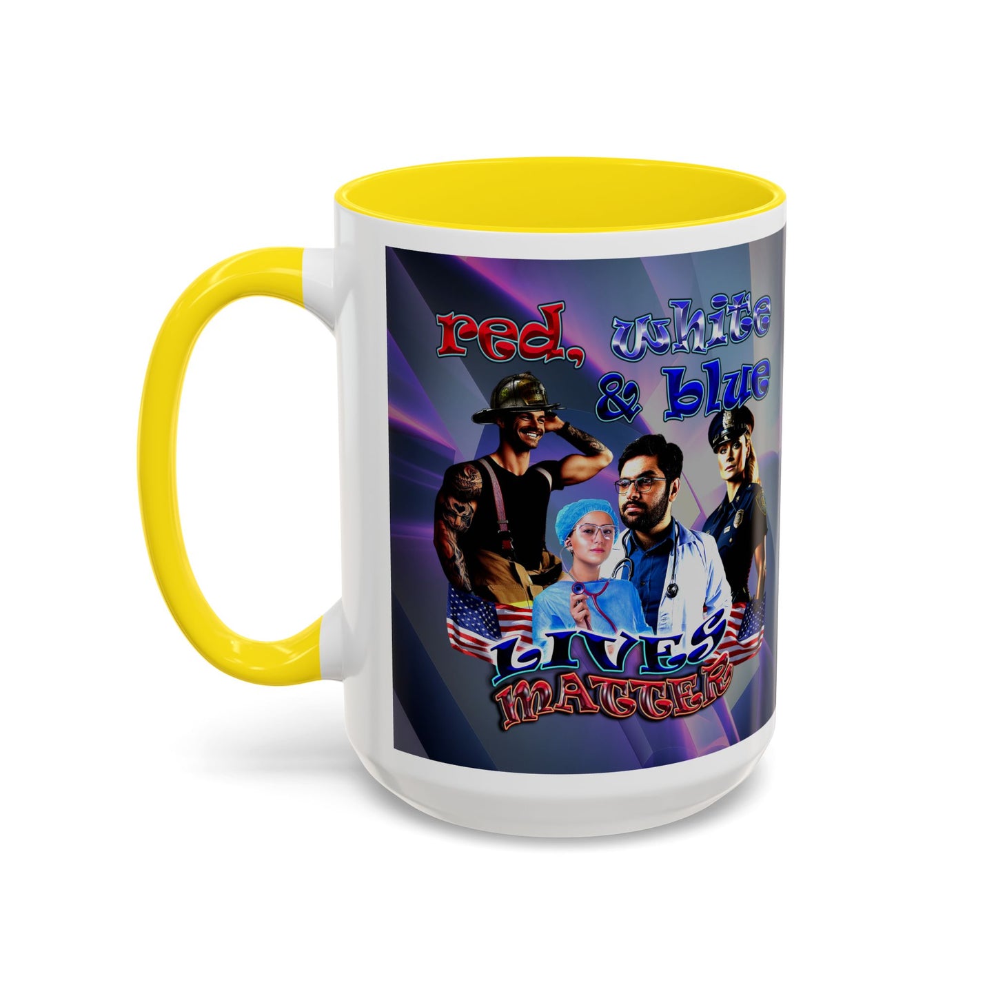 rw&b lives matter - Accent Mug (grey-pink wave)
