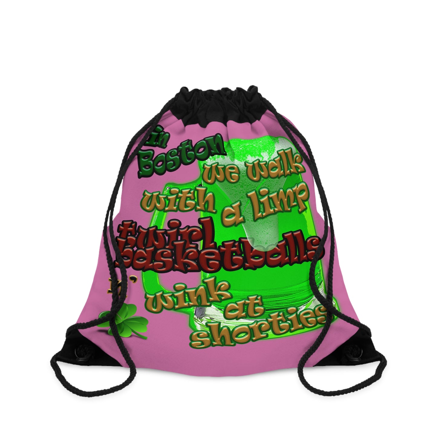 celtics logo - Drawstring Bag (light pink)