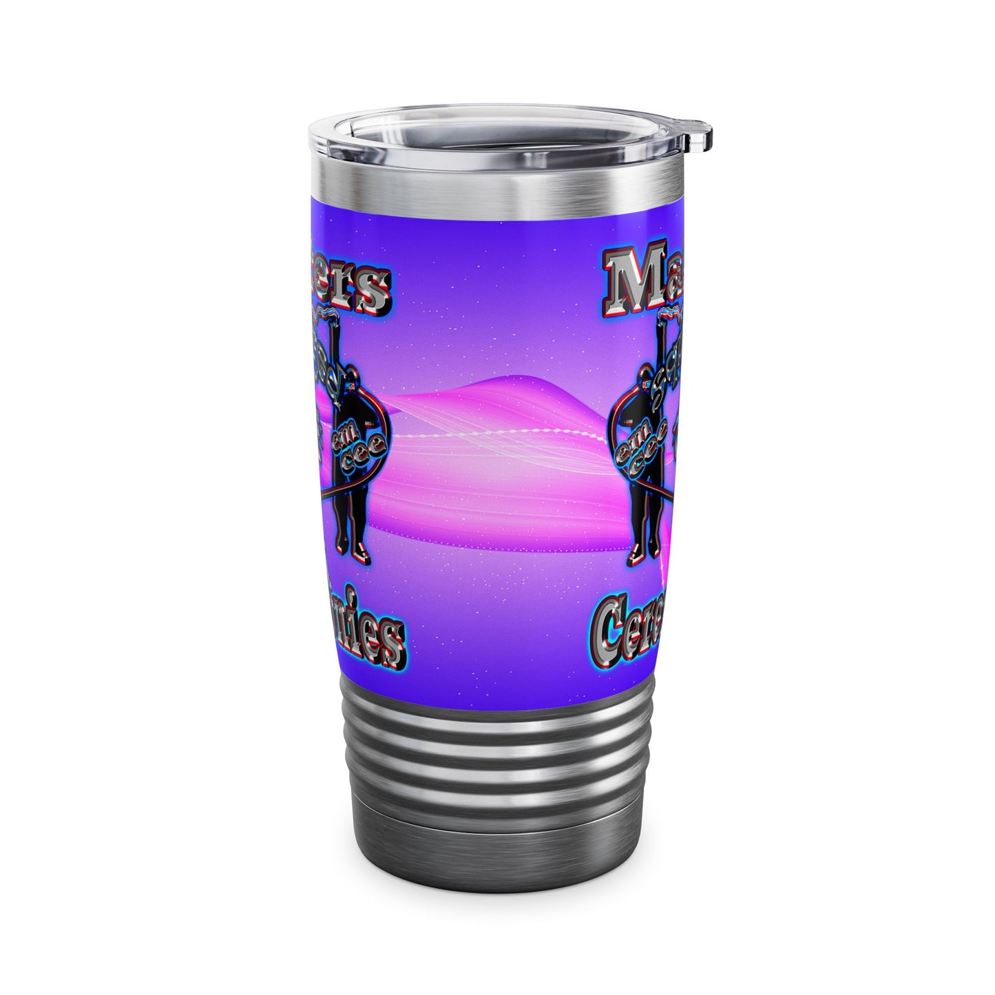 em cee squared - Ringneck Tumbler, 20oz (purple-pink wave)