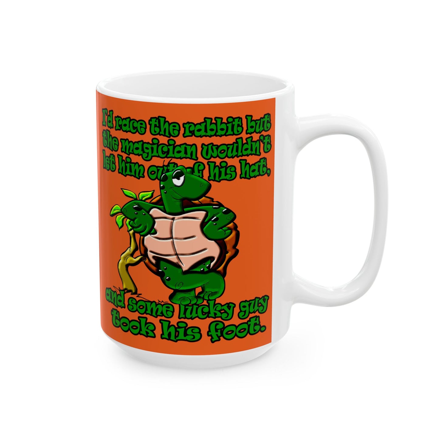 turtle race - White Mug (orange)