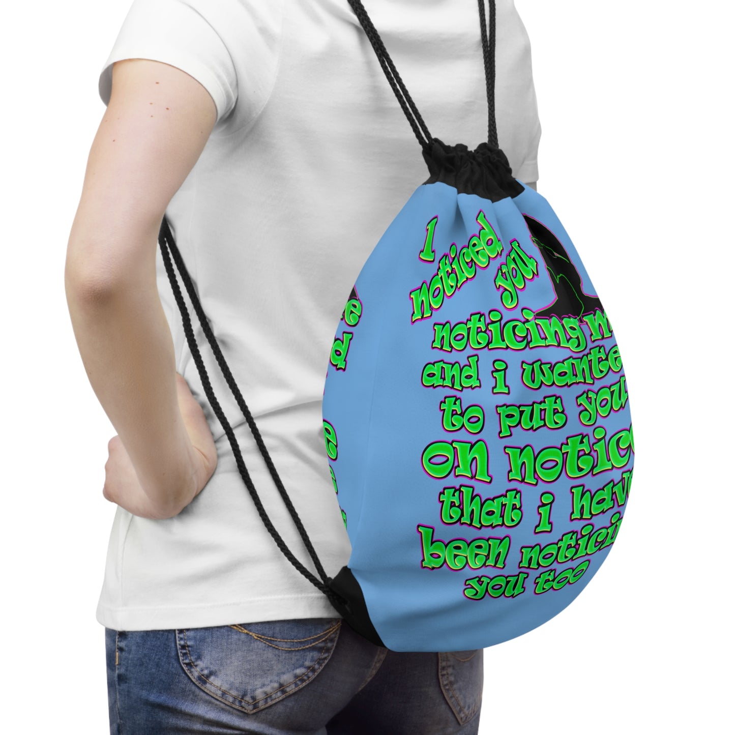 noticed you noticing - Drawstring Bag (light blue)