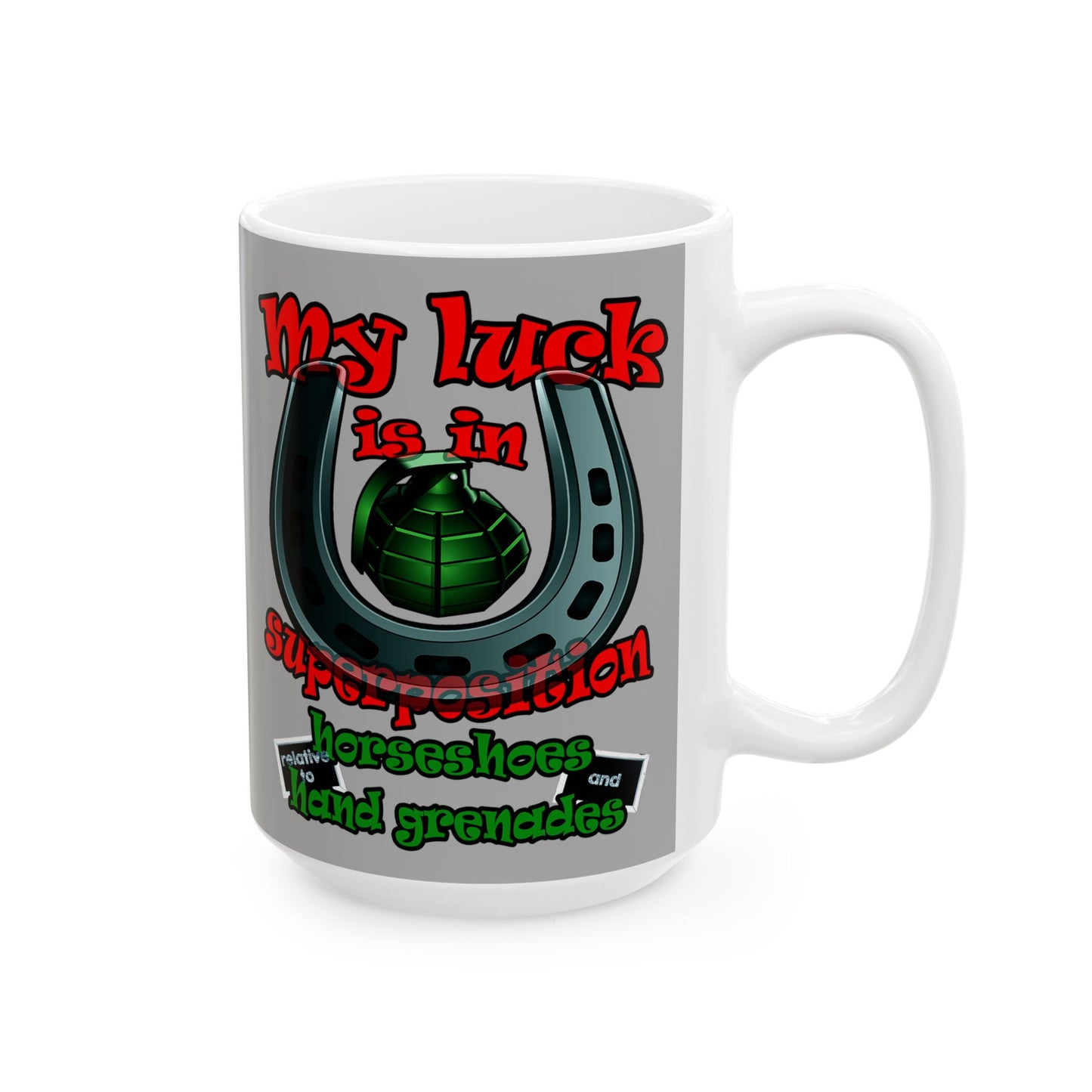 my luck - White Mug (light grey)