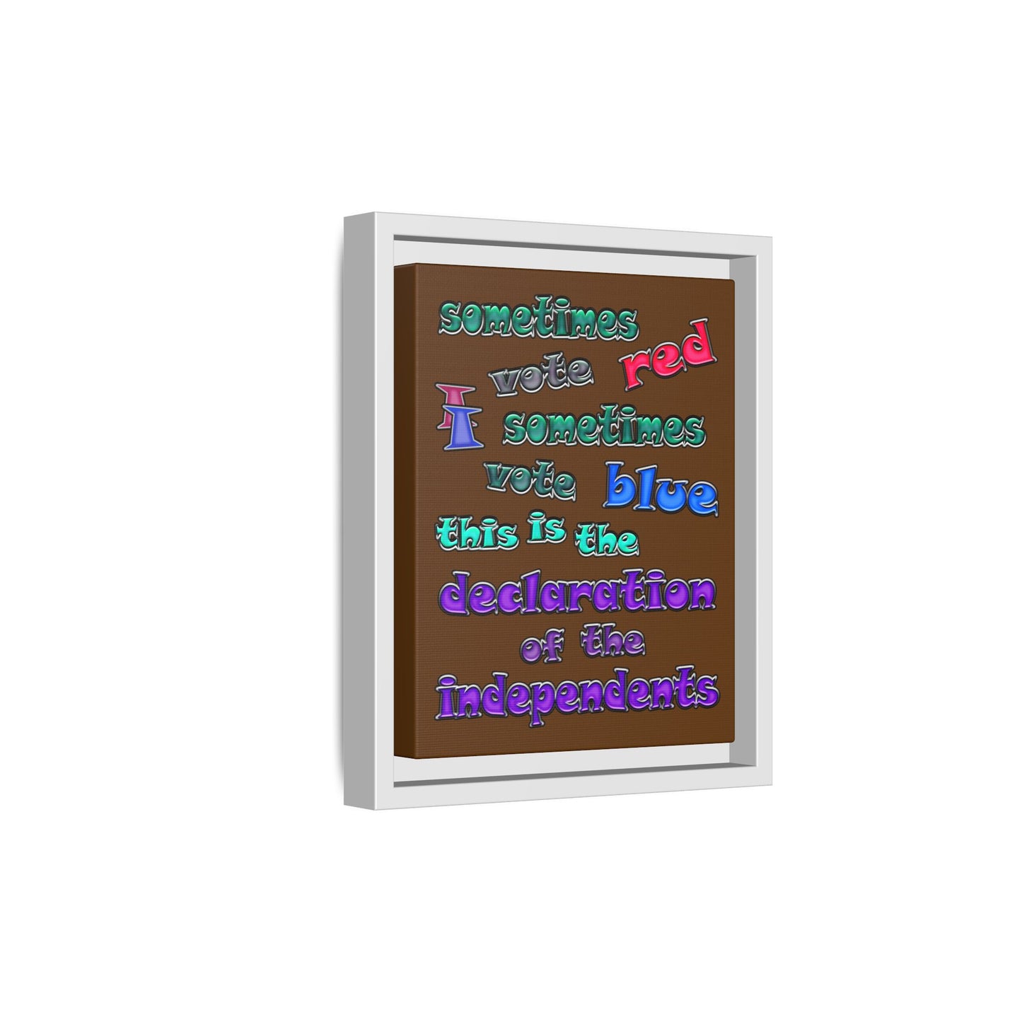 declaration of the independents - framed canvas art (brown)