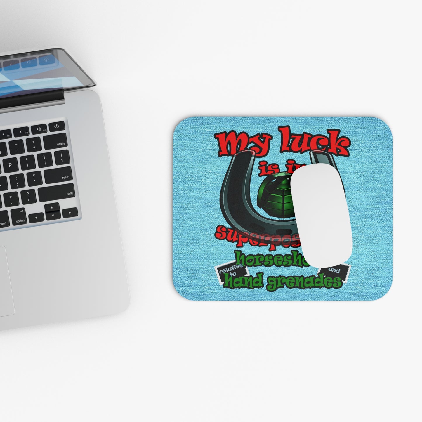 my luck - Mouse Pad (Rectangle) (faded blue)