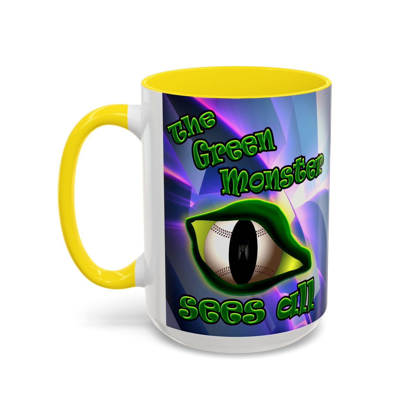 green monster - Accent Mug (grey-pink wave)