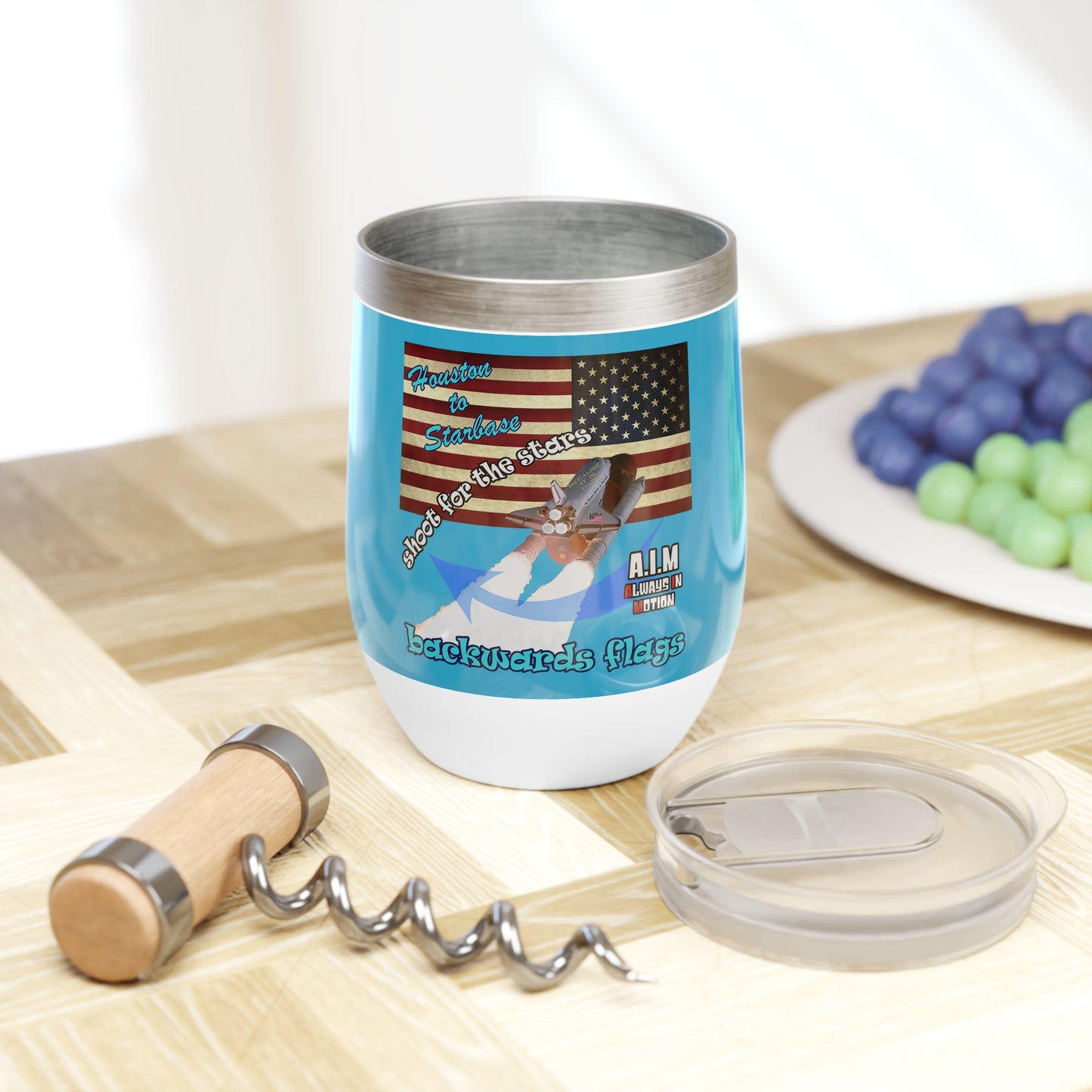 shoot for the stars - Chill Wine Tumbler (turquoise)