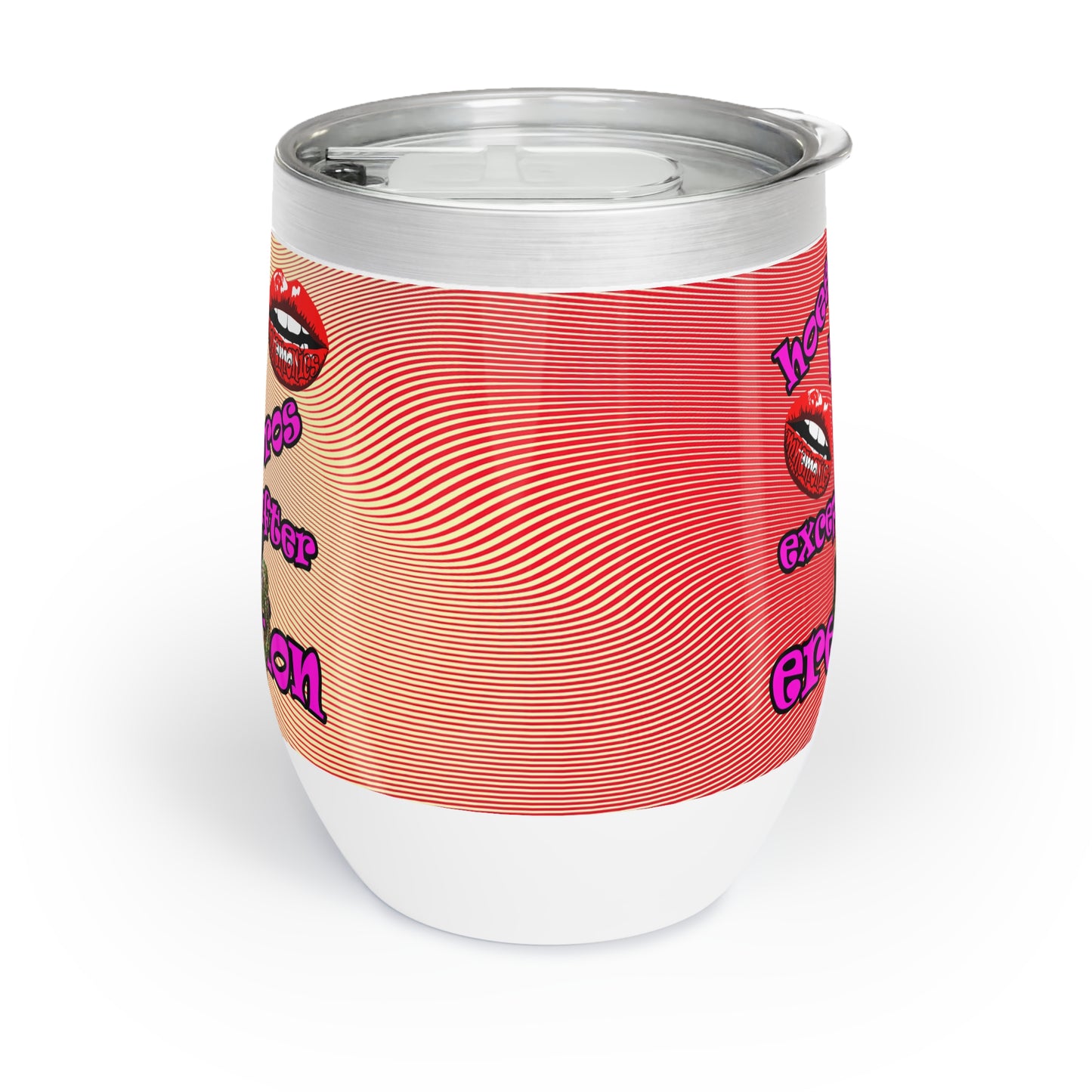 hoes b4 bros - Chill Wine Tumbler (yellow-orange wave)