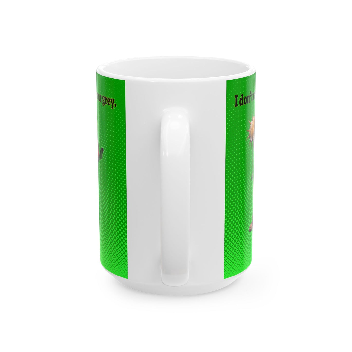 I don't care that your grey - White Mug (logo green)