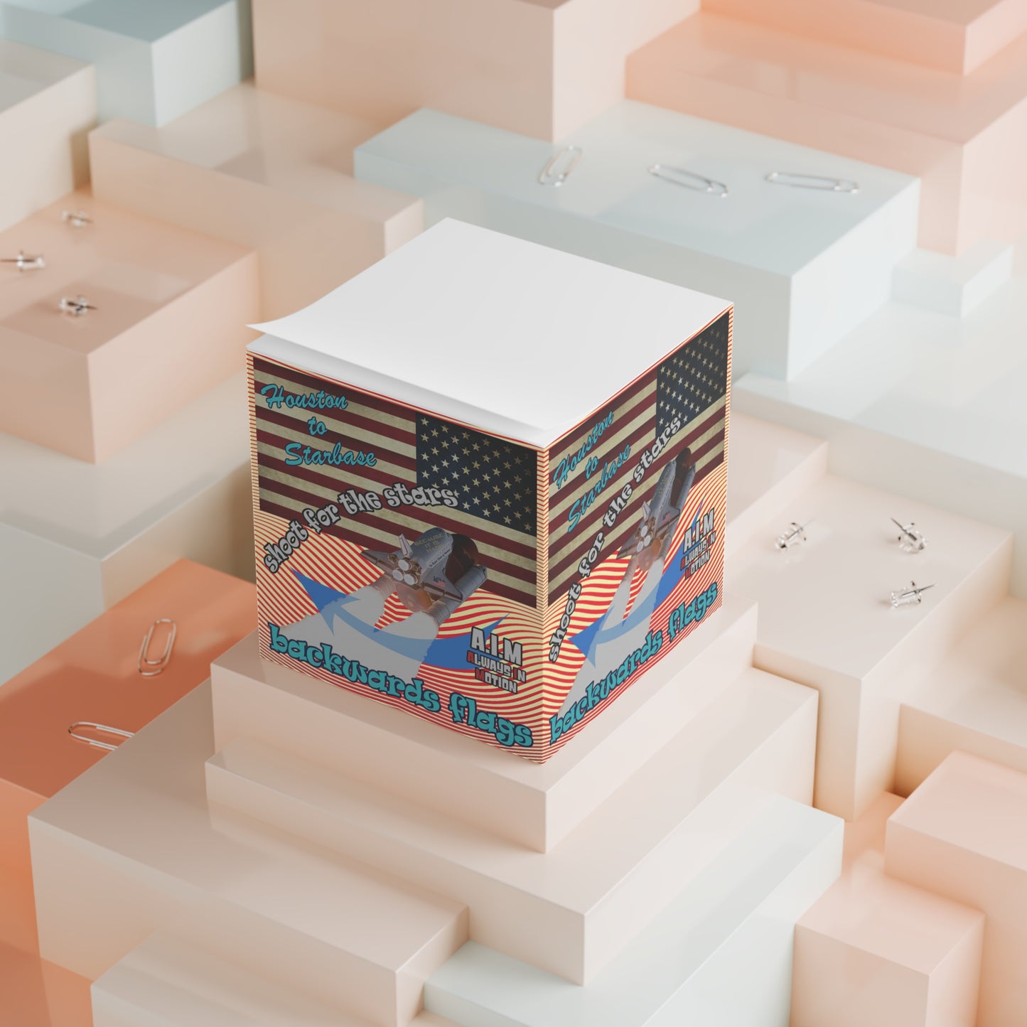 shoot for the stars - note cube (yellow-orange wave)