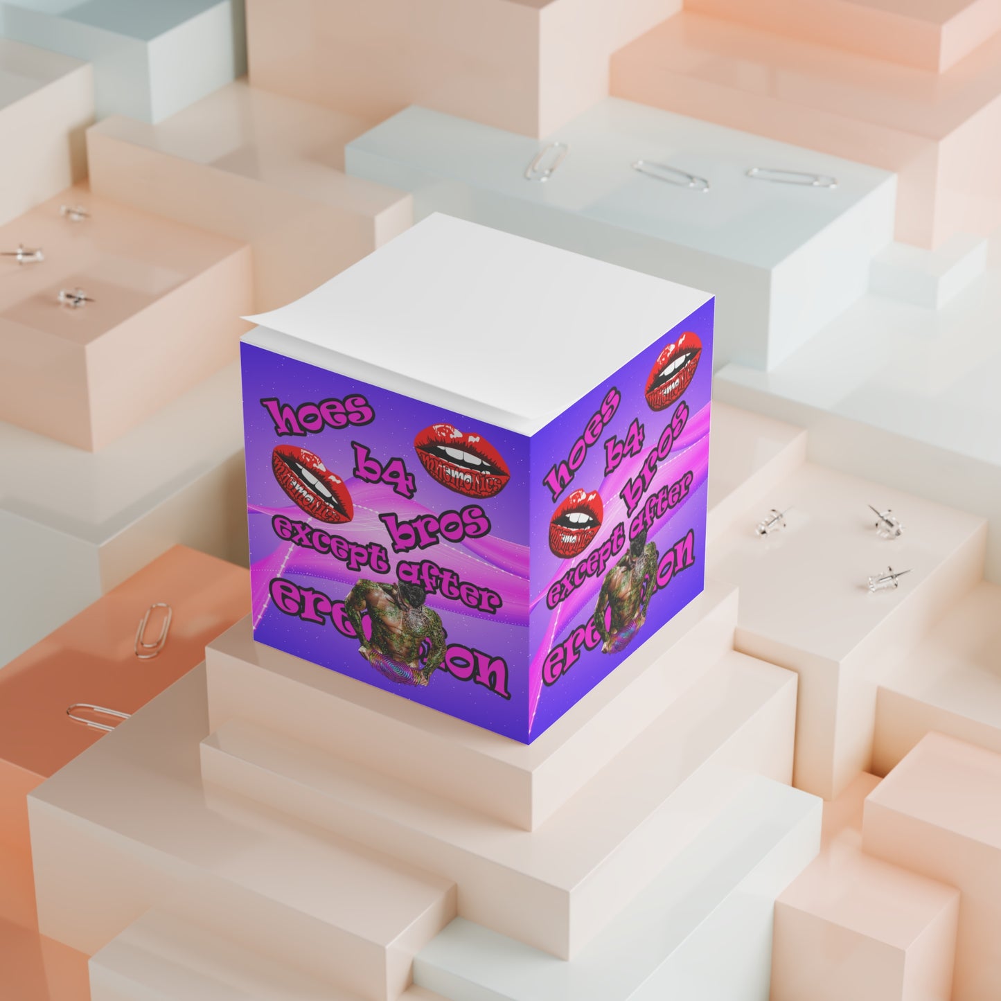 hoes b4 bros - note cube (purple-pink wave)