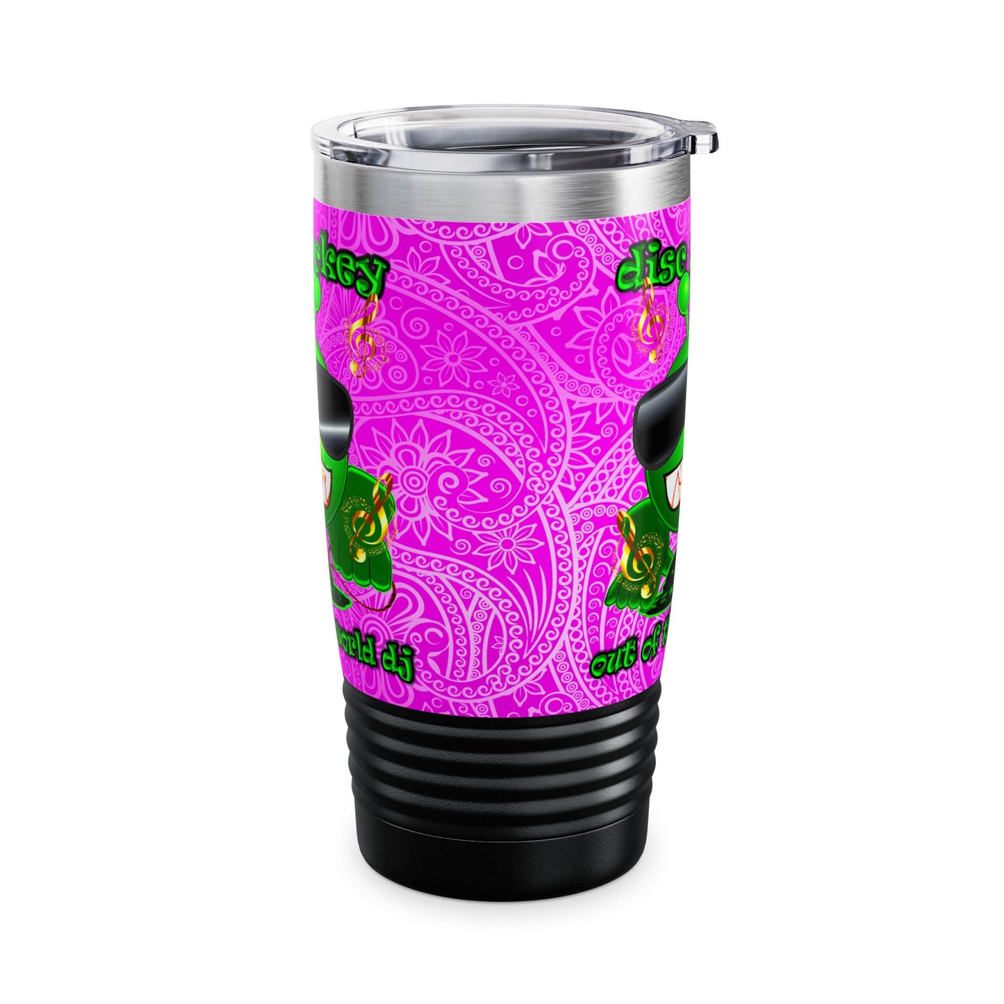 disc jockey - Ringneck Tumbler, 20oz (pink swirl)