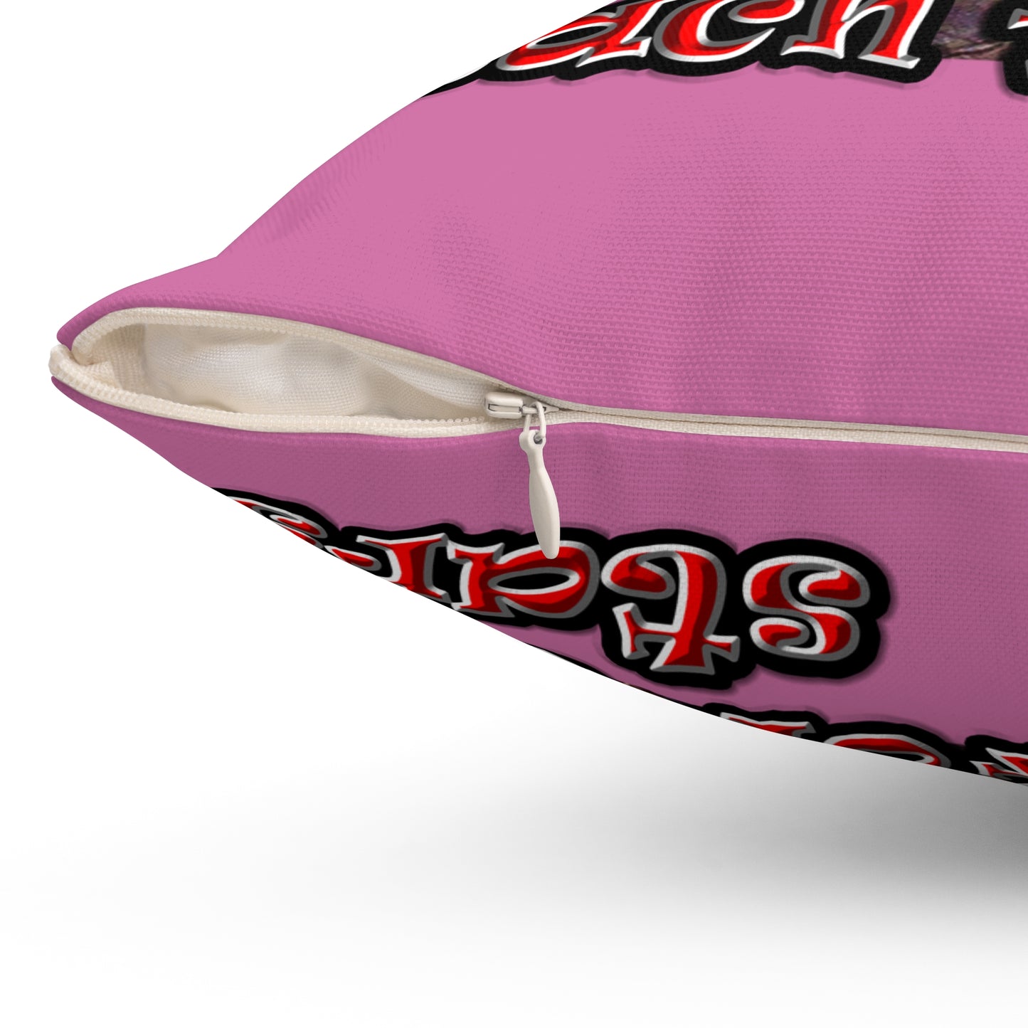 defy conquer reach - Spun Polyester Square Pillow - (light pink)