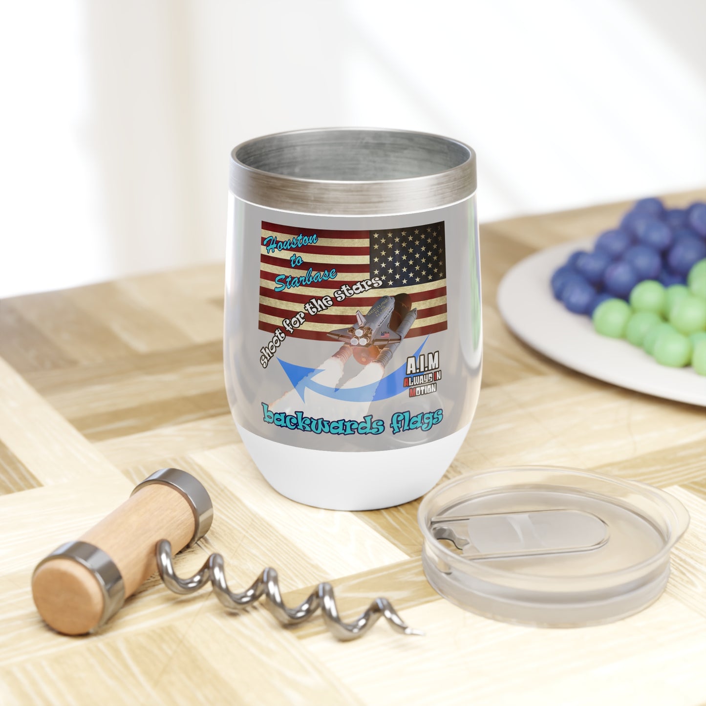 shoot for the stars - Chill Wine Tumbler (light grey)