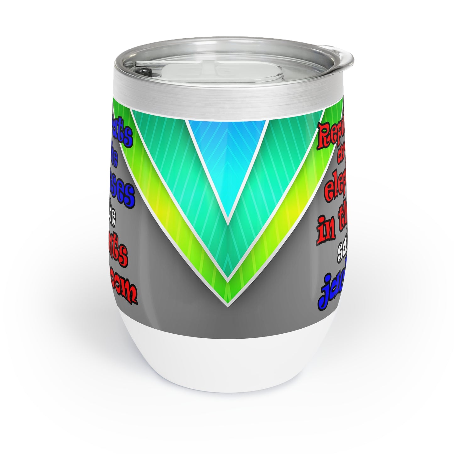 donkeys and elephants - Chill Wine Tumbler (rainbow split)