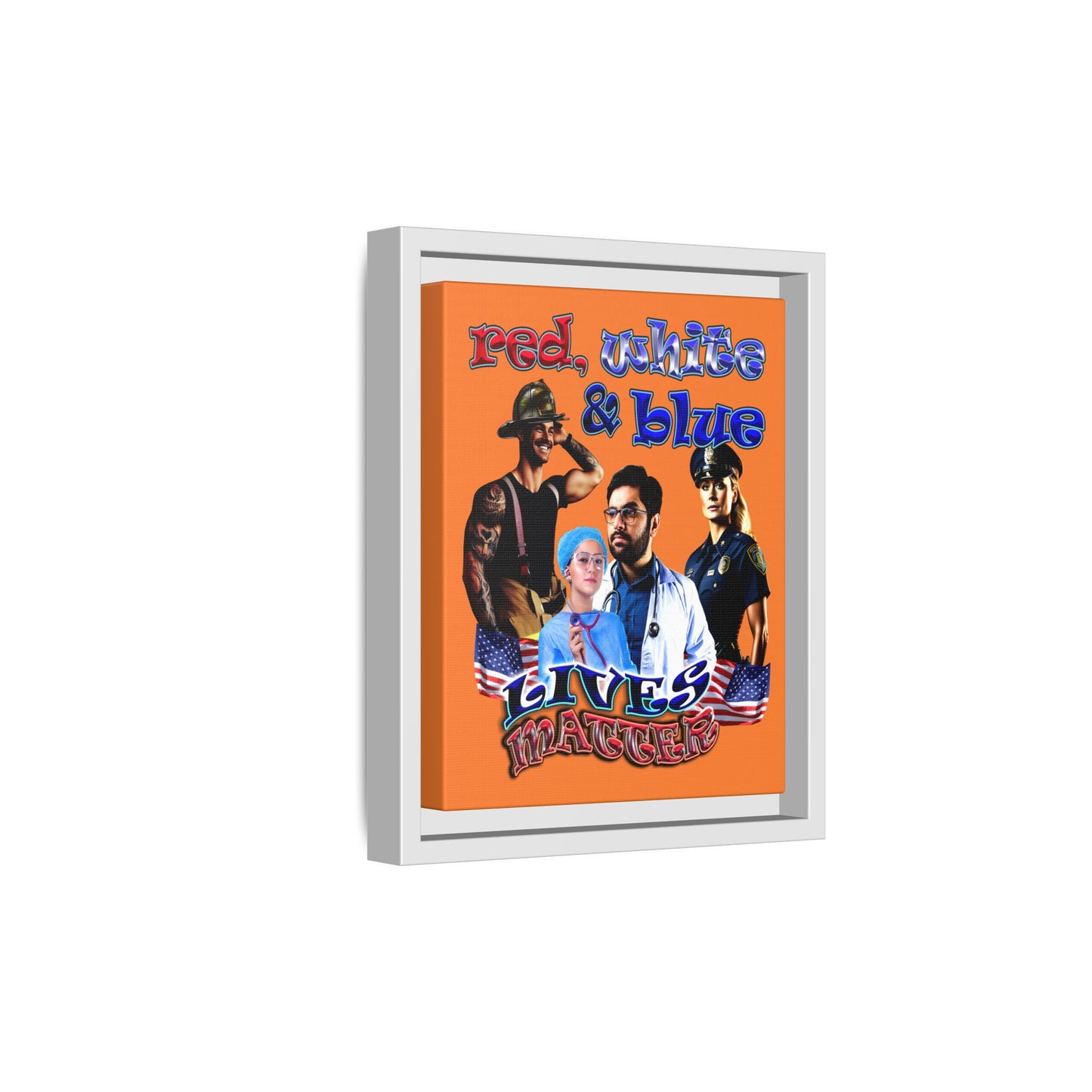rw&b lives matter - framed canvas art (crusta)