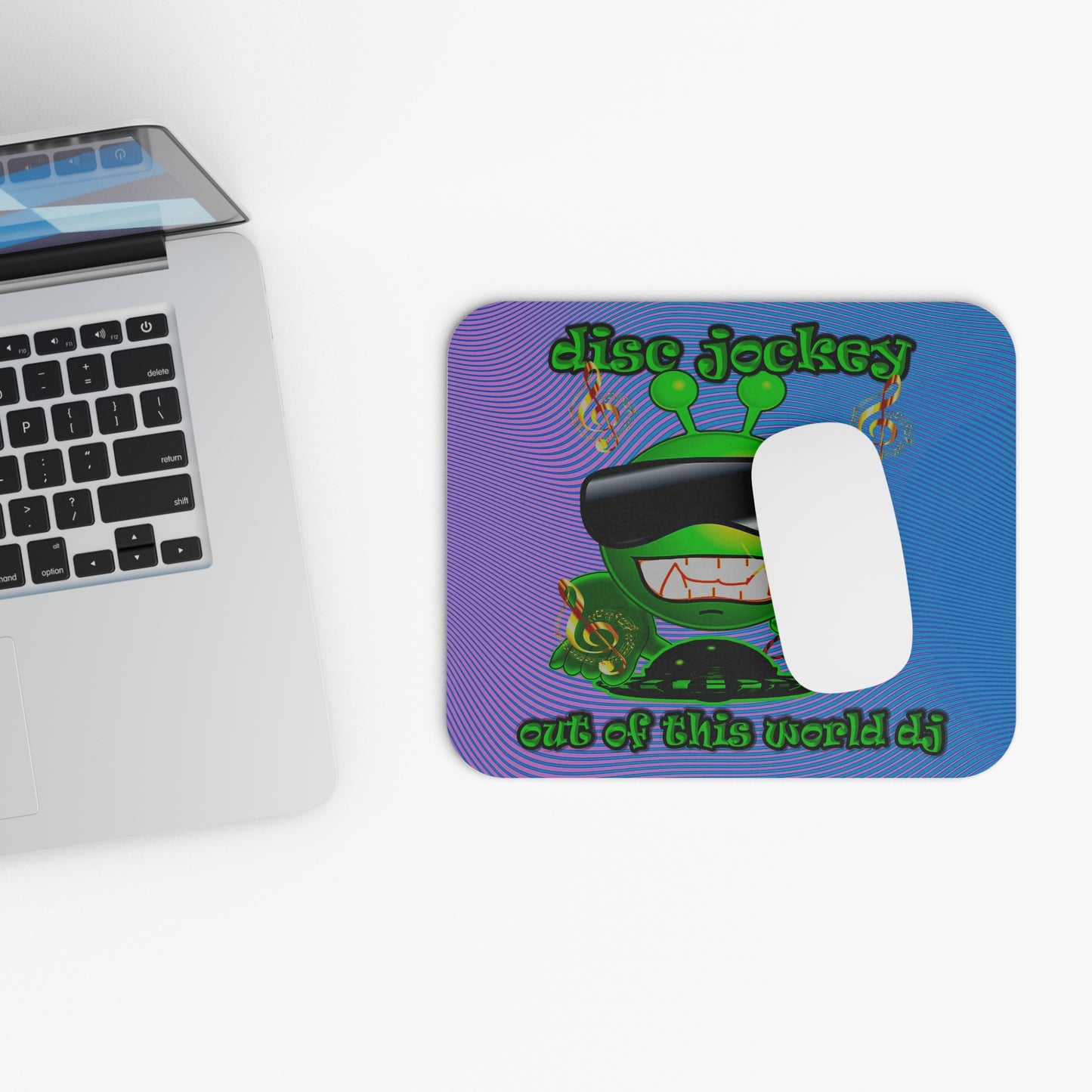 disc jockey - Mouse Pad (Rectangle) (light blue-purple wave)
