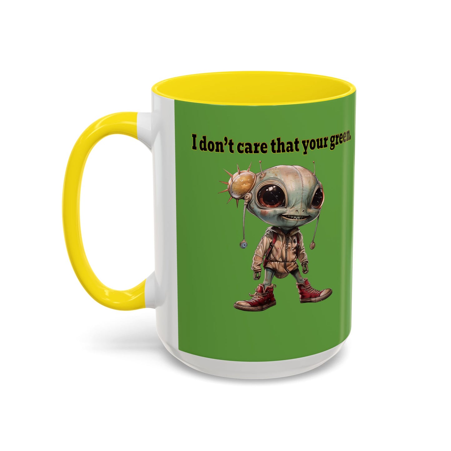 I don't care that your grey - Accent Mug (green)
