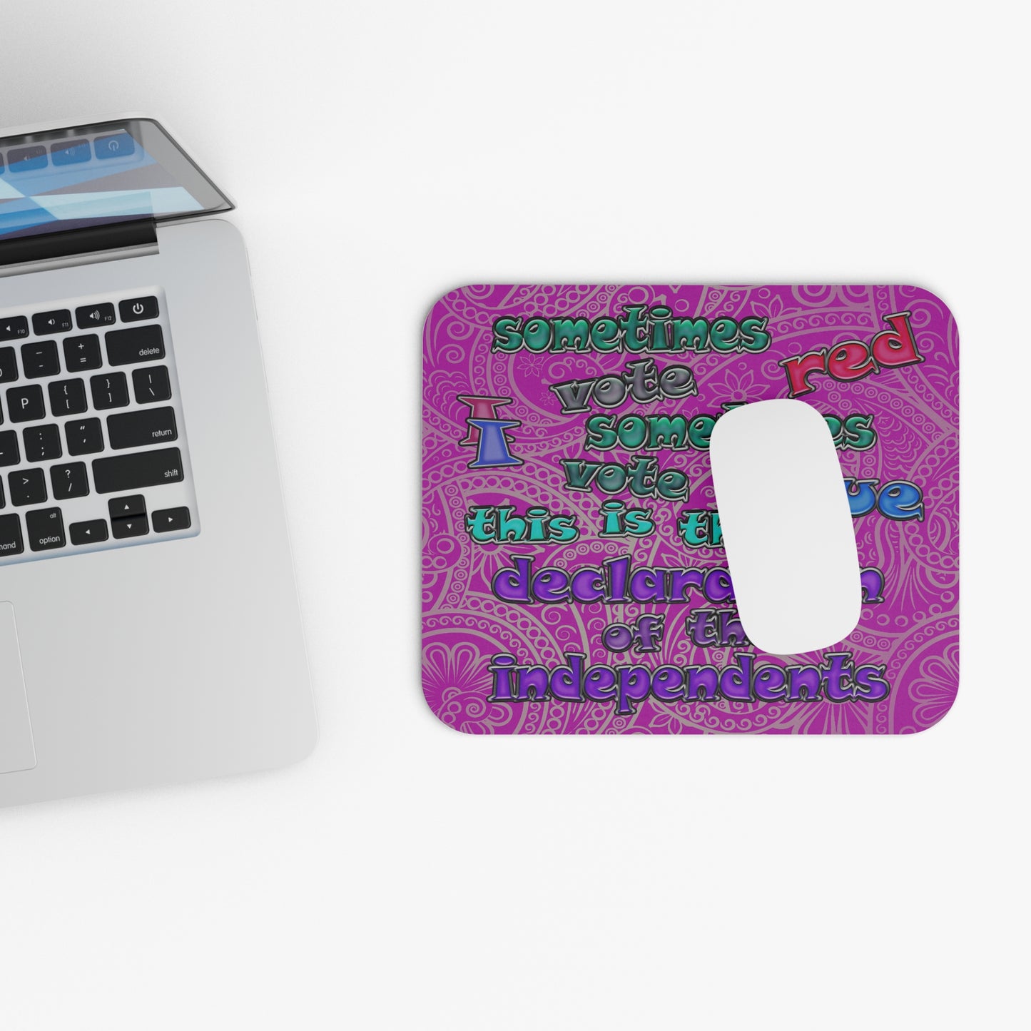 declaration of the independents - Mouse Pad (Rectangle) (pink swirl)